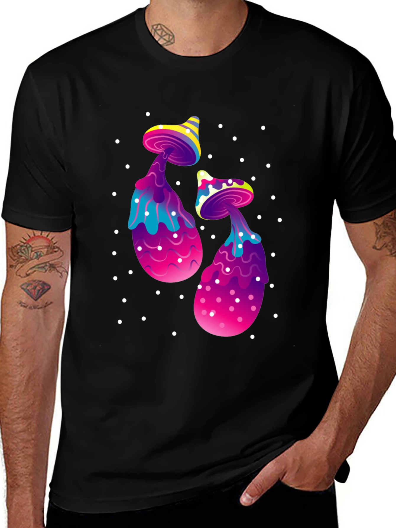 Variant 4 of Psychedelic Mushroom T-Shirt - Colorful Fungi Graphic Tee