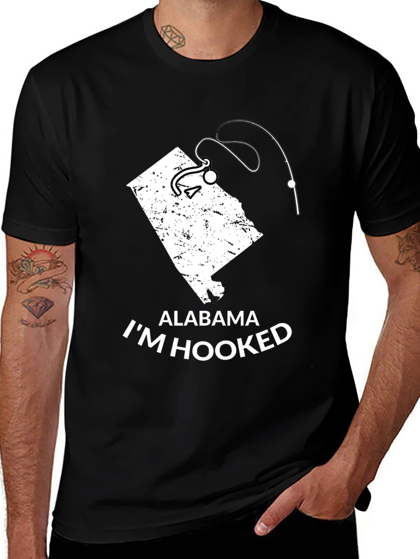 Variant 20 of Alabama I'm Hooked Fishing T-Shirt