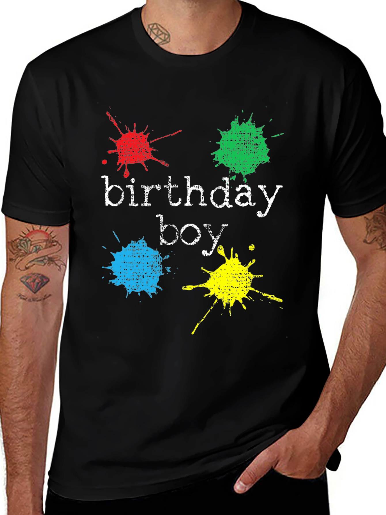 Variant 25 of Birthday Boy Splatter T-Shirt - Fun Party Apparel