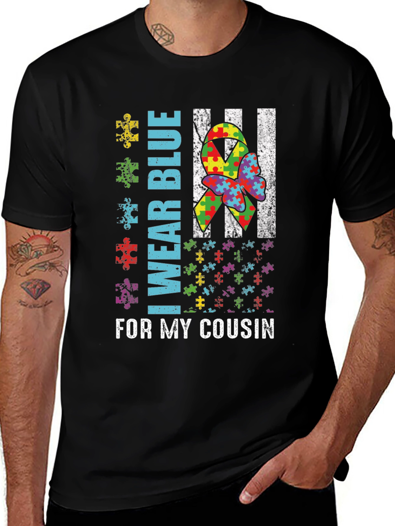 Autism Awareness: I Wear Blue For My Cousin T-Shirt