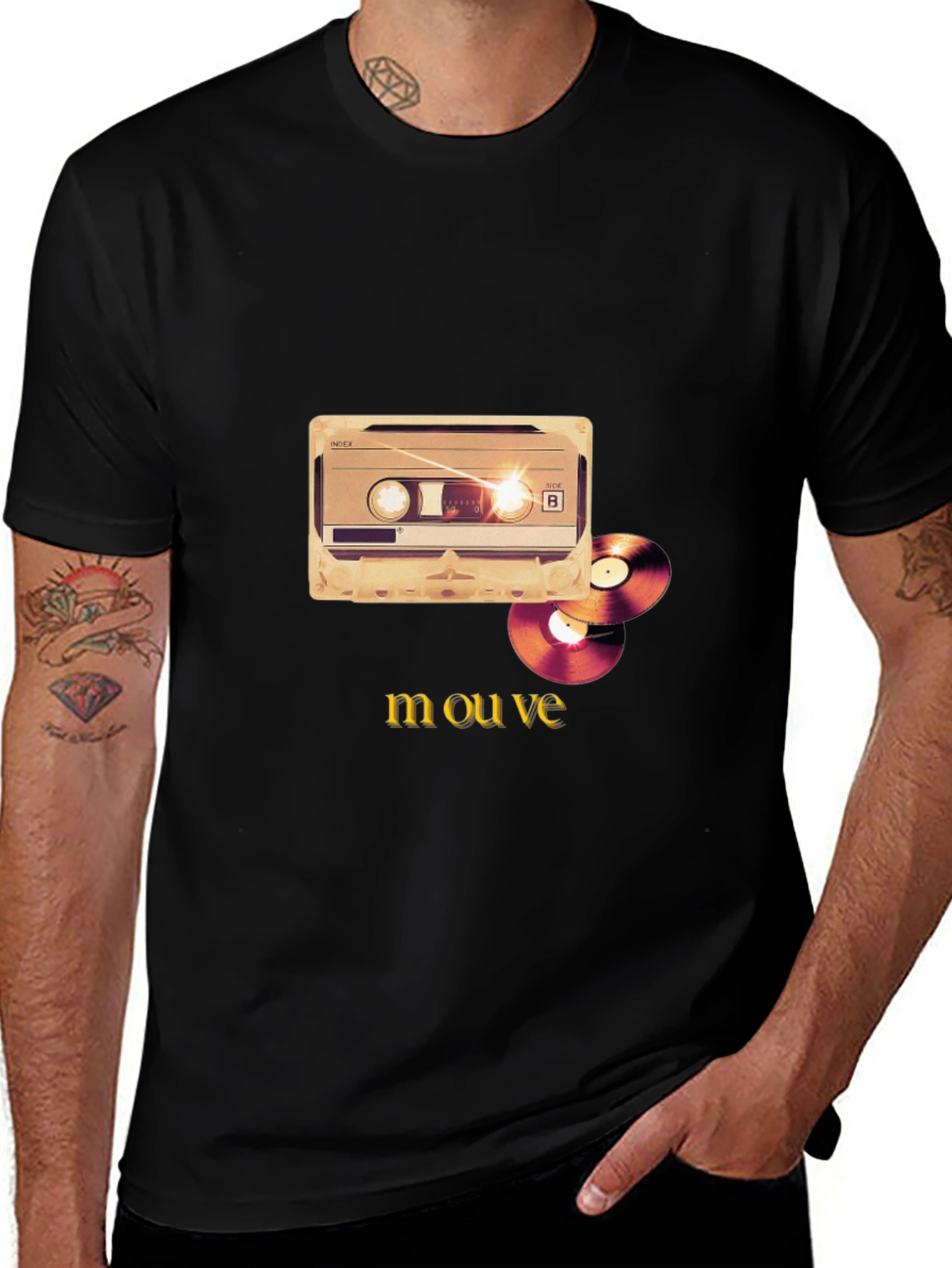 Variant 22 of Retro Music T-Shirt - Cassette & Vinyl Design