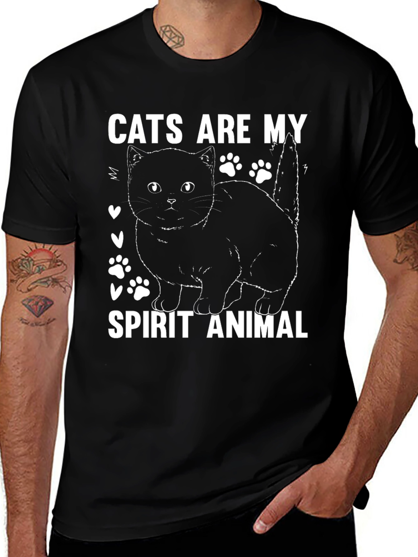 Variant 6 of Cats Are My Spirit Animal Black T-Shirt