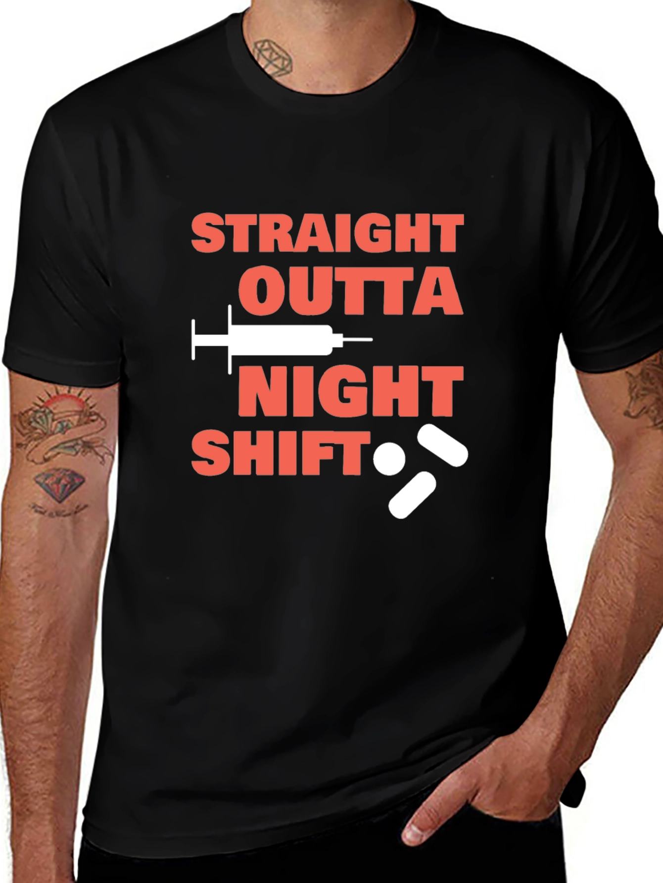Variant 16 of Straight Outta Night Shift Graphic Tee