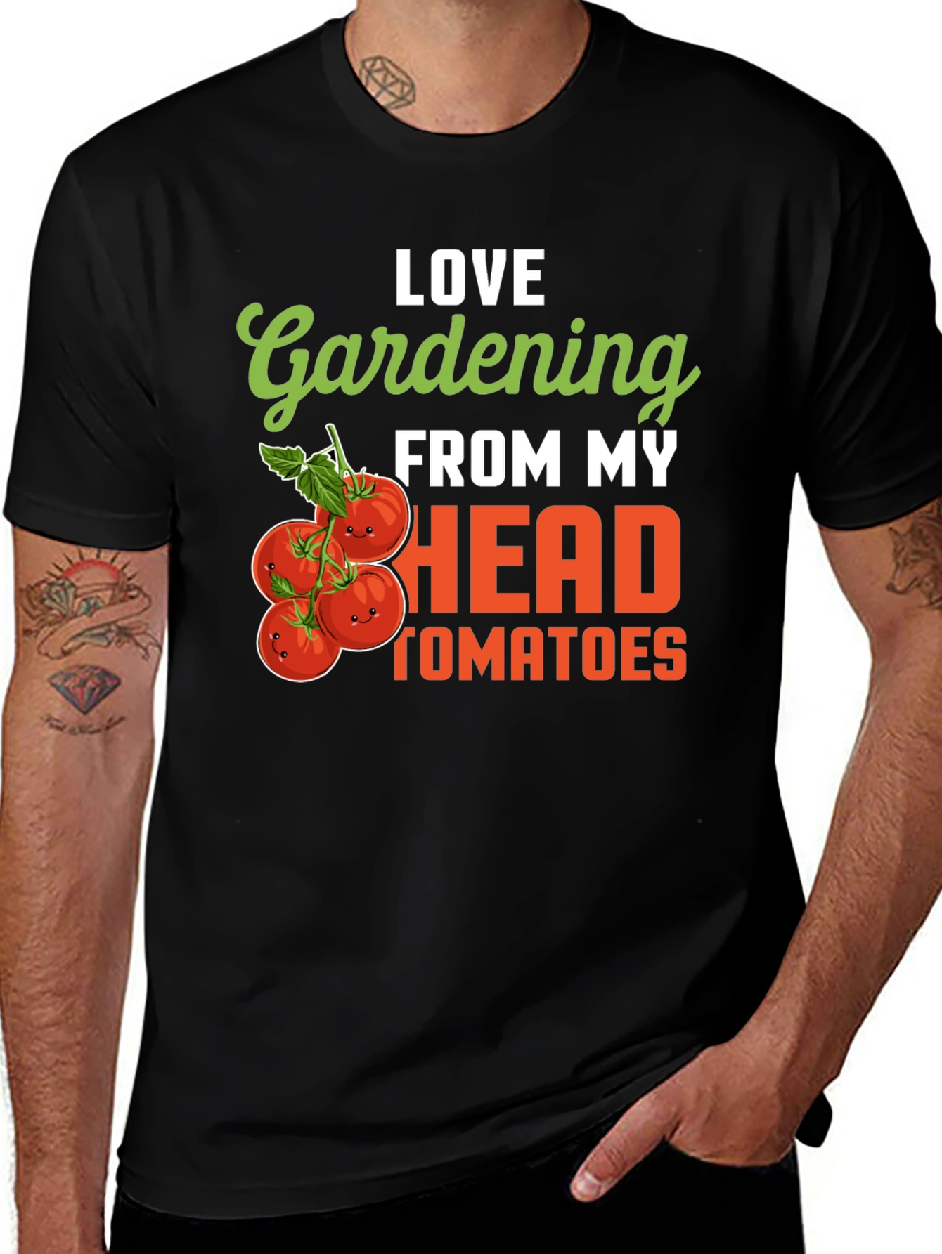 Variant 25 of Gardening Tomato Humor T-Shirt - Love Gardening From My Head Tomatoes