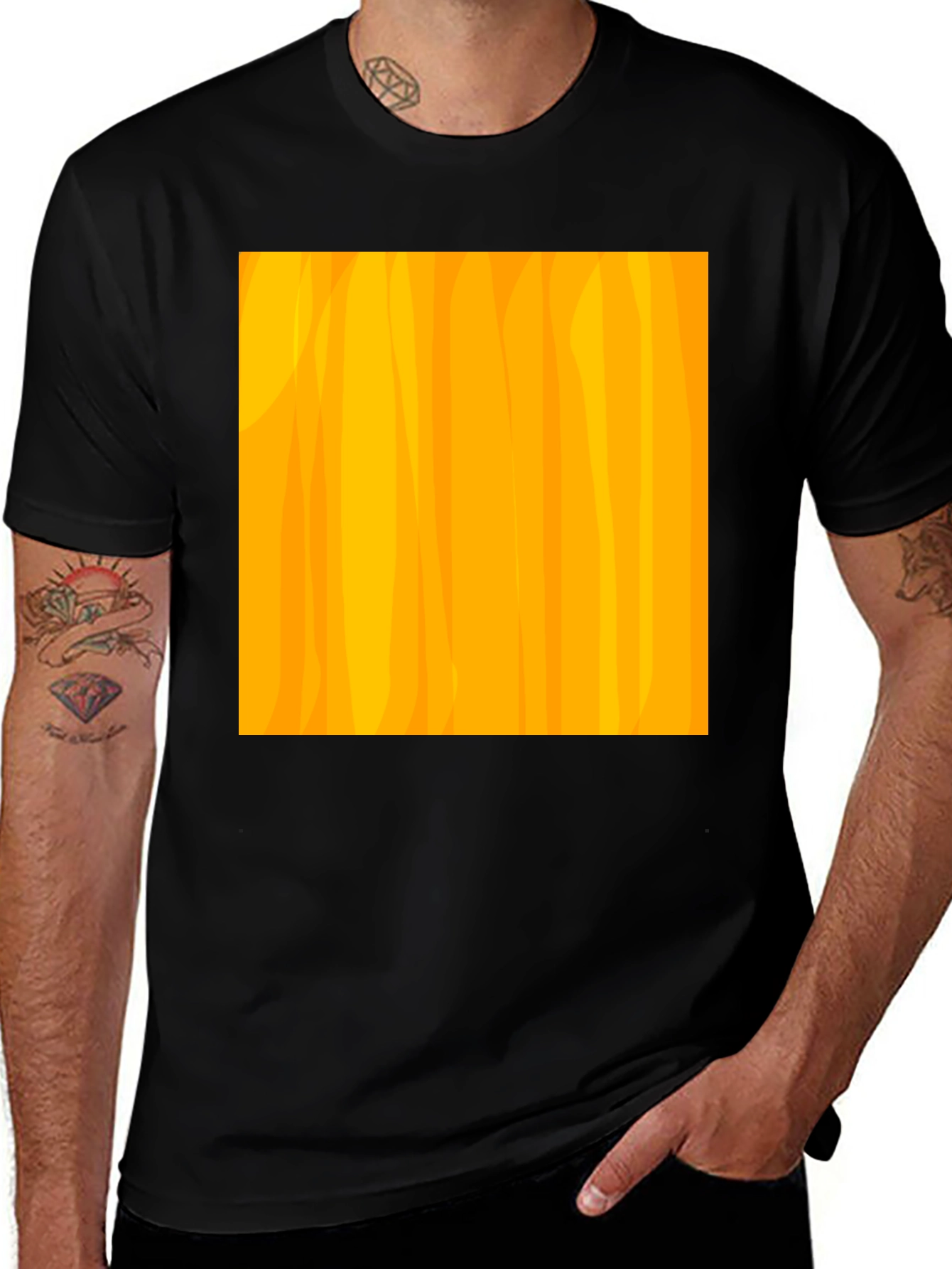 Variant 13 of Modern Abstract Pattern Black T-Shirt