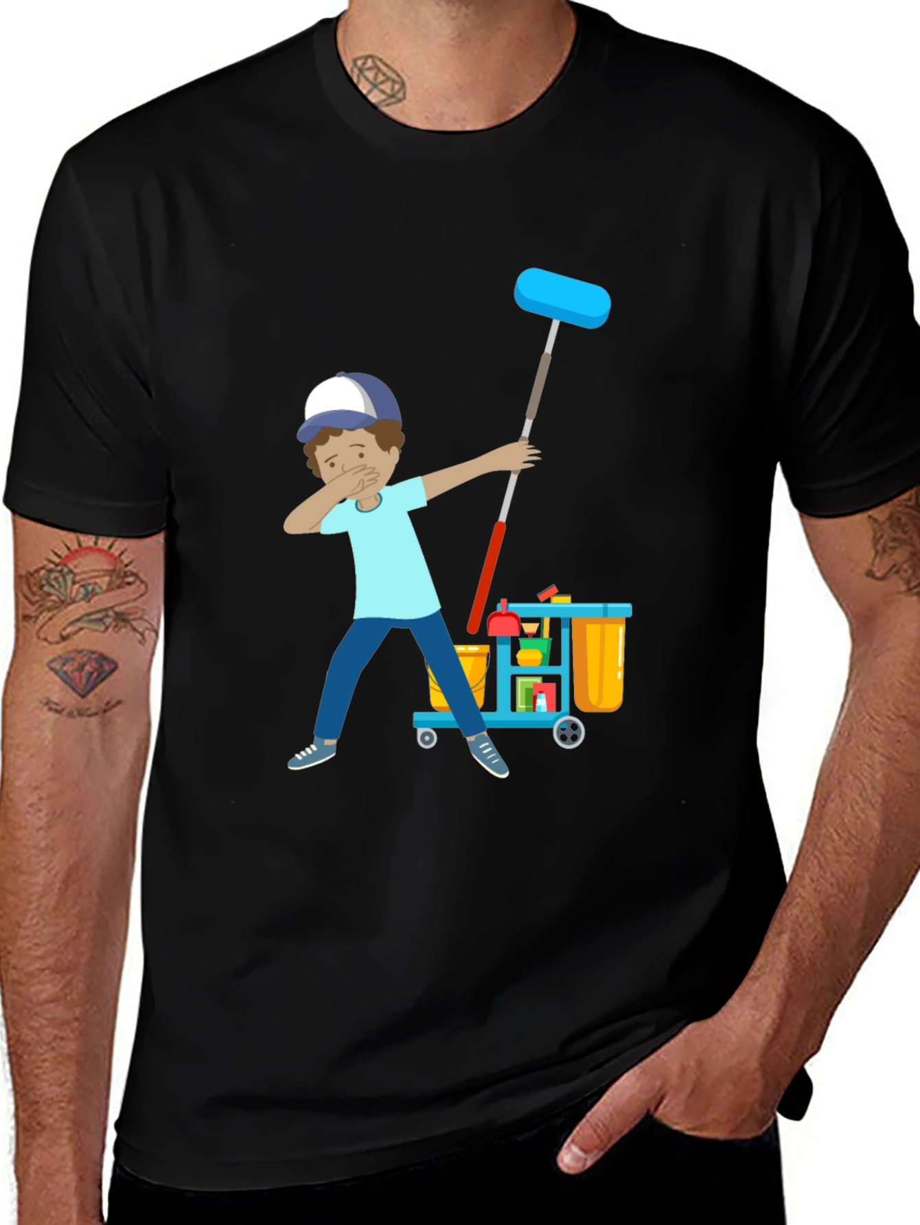 Janitor Dab T-Shirt - Cleaning Crew Funny Tee