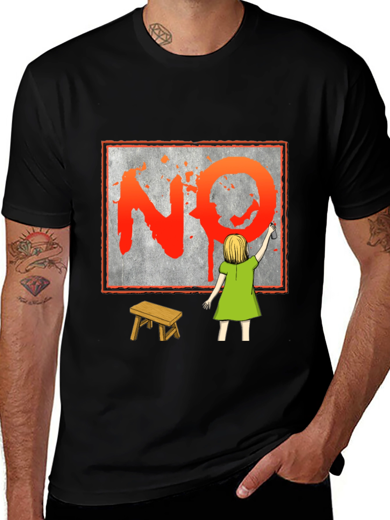 Variant 25 of NO Graffiti Girl T-Shirt - Protest Art Tee