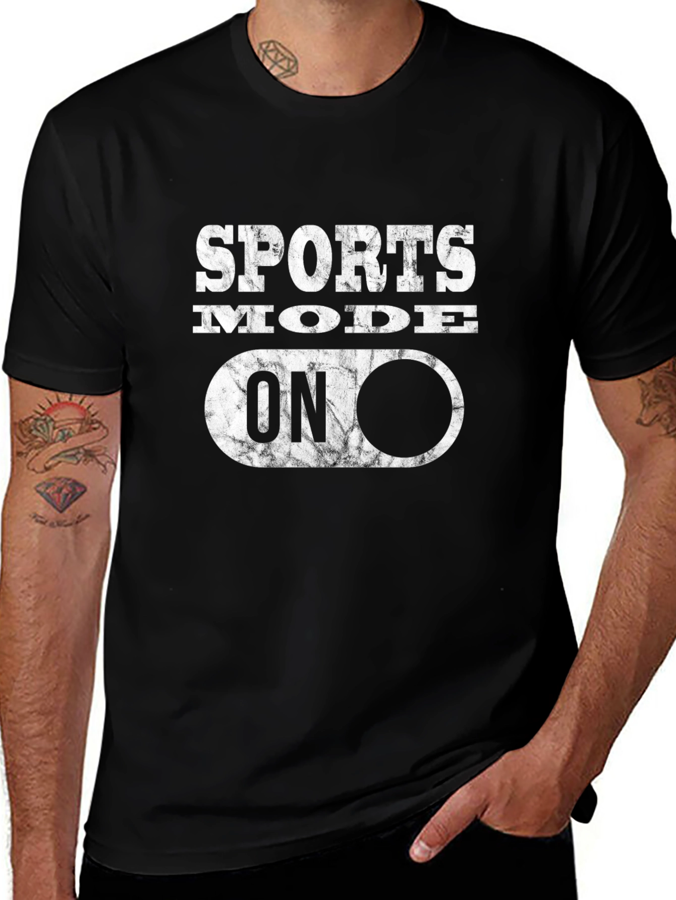 Variant 29 of Sports Mode ON Black T-Shirt