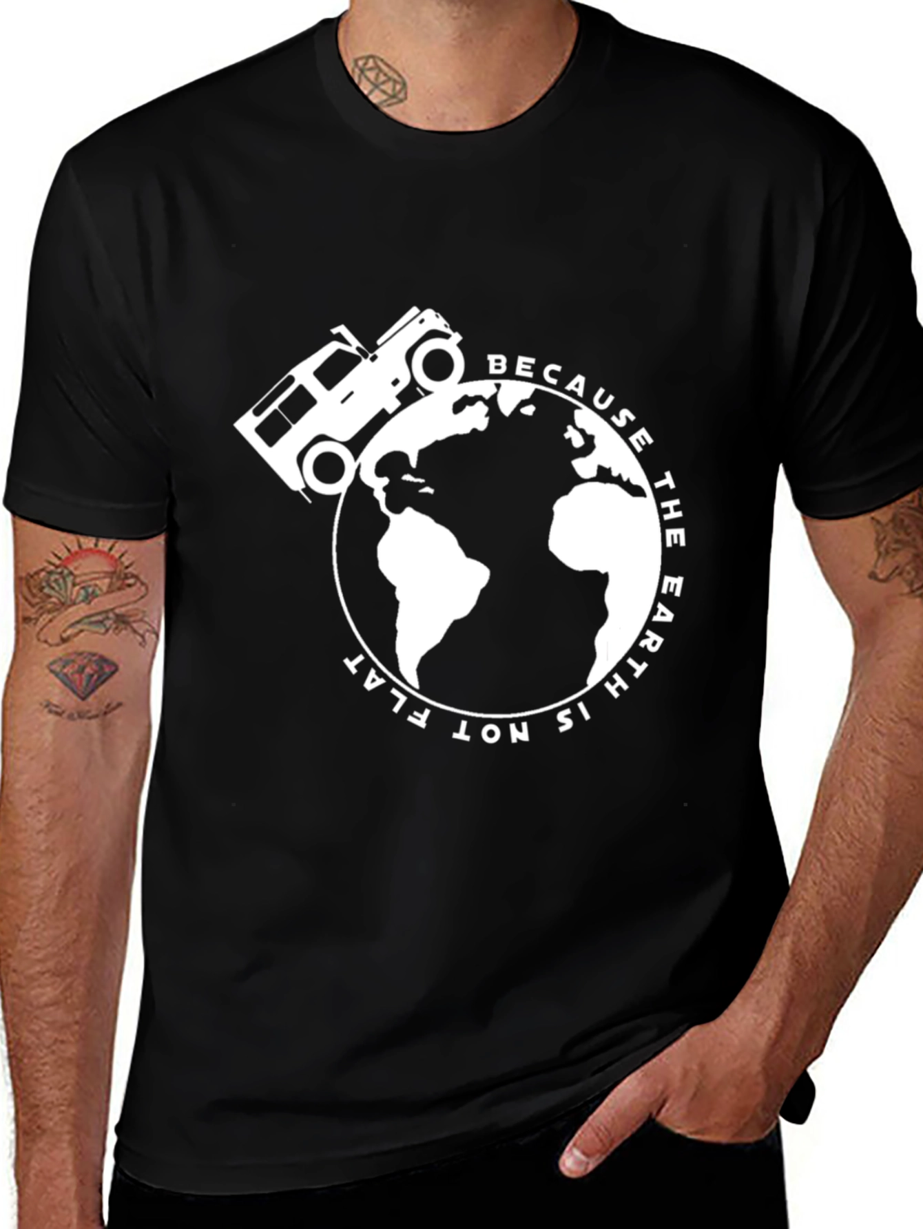 Variant 29 of Round Earth Tee: Globe & 4x4 Design