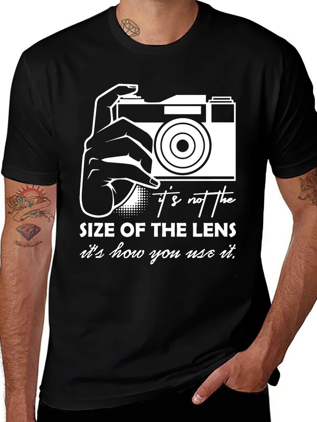 Variant 29 of It's Not the Size of The Lens Funny Photography T-Shirt