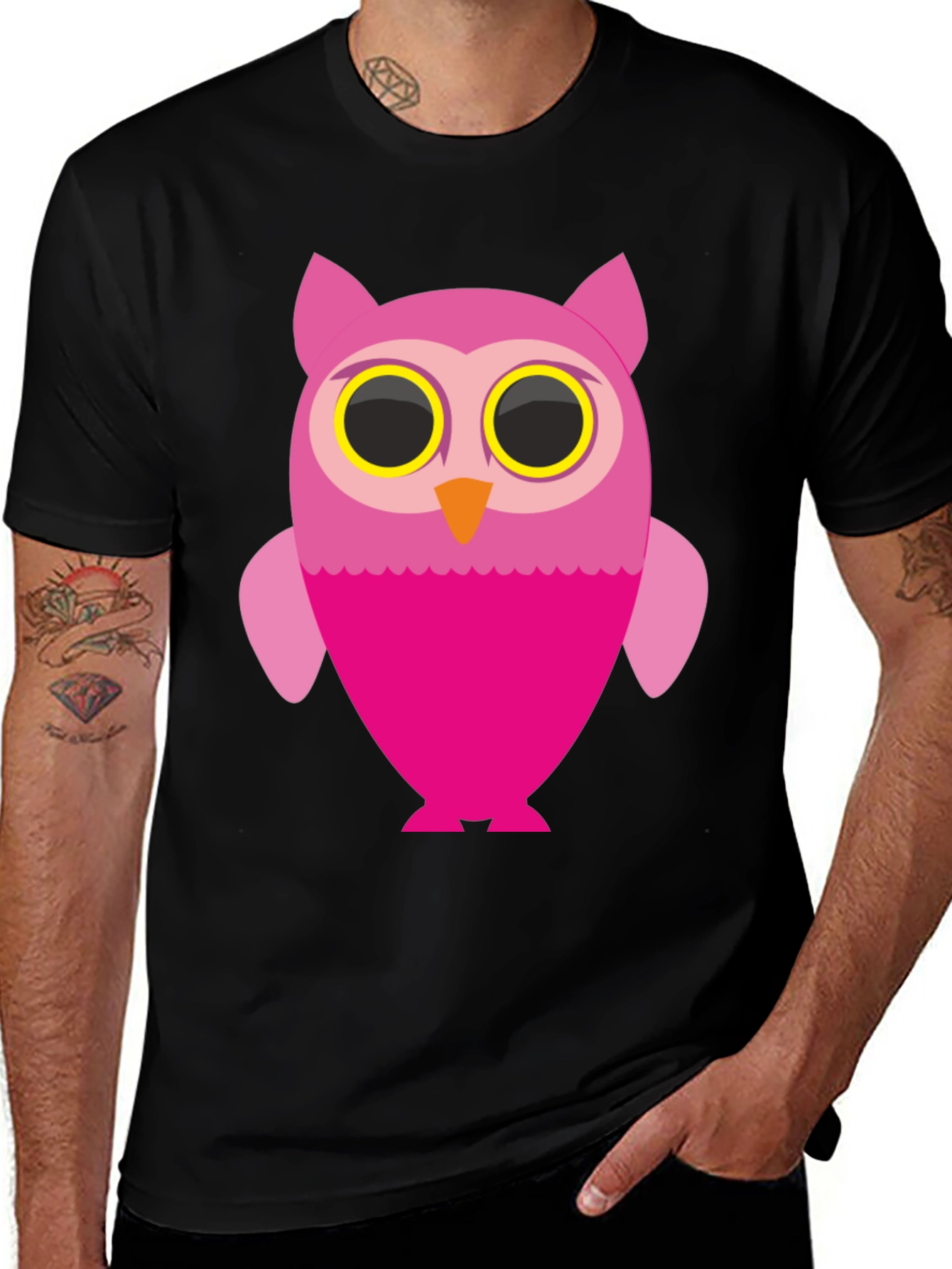 Variant 4 of Owl Graphic Black T-Shirt