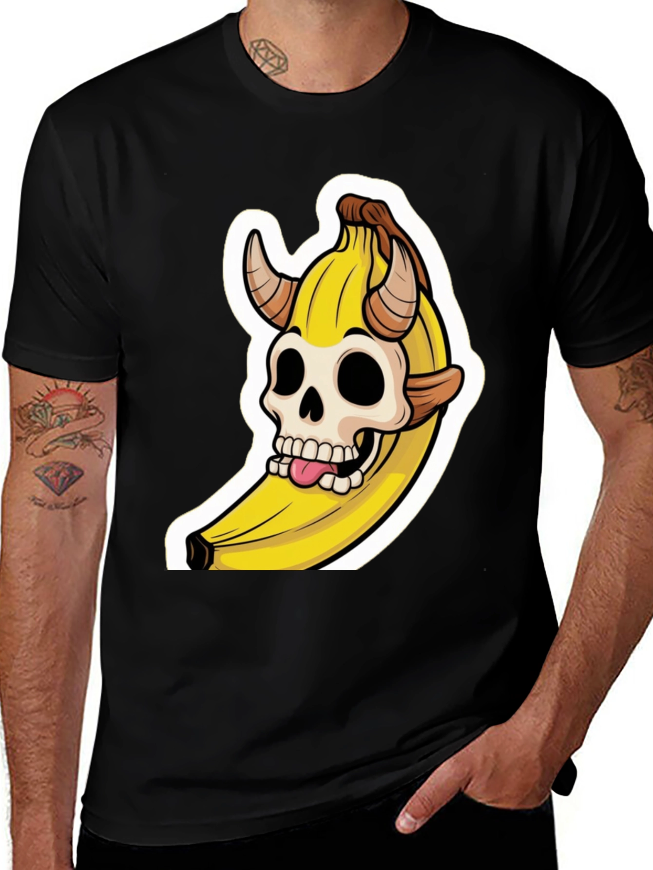 Variant 18 of Banana Devil Skull Graphic T-Shirt