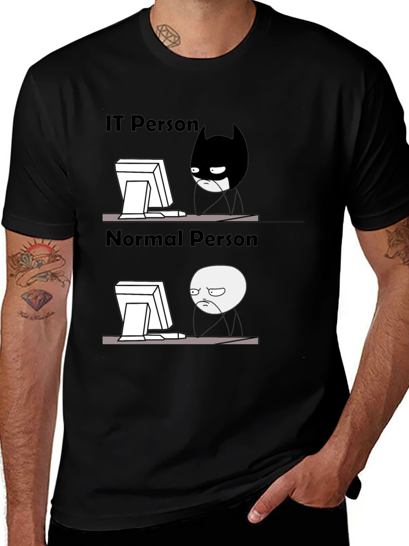 Variant 21 of IT Person vs Normal Person T-Shirt, Humor Geek Tee