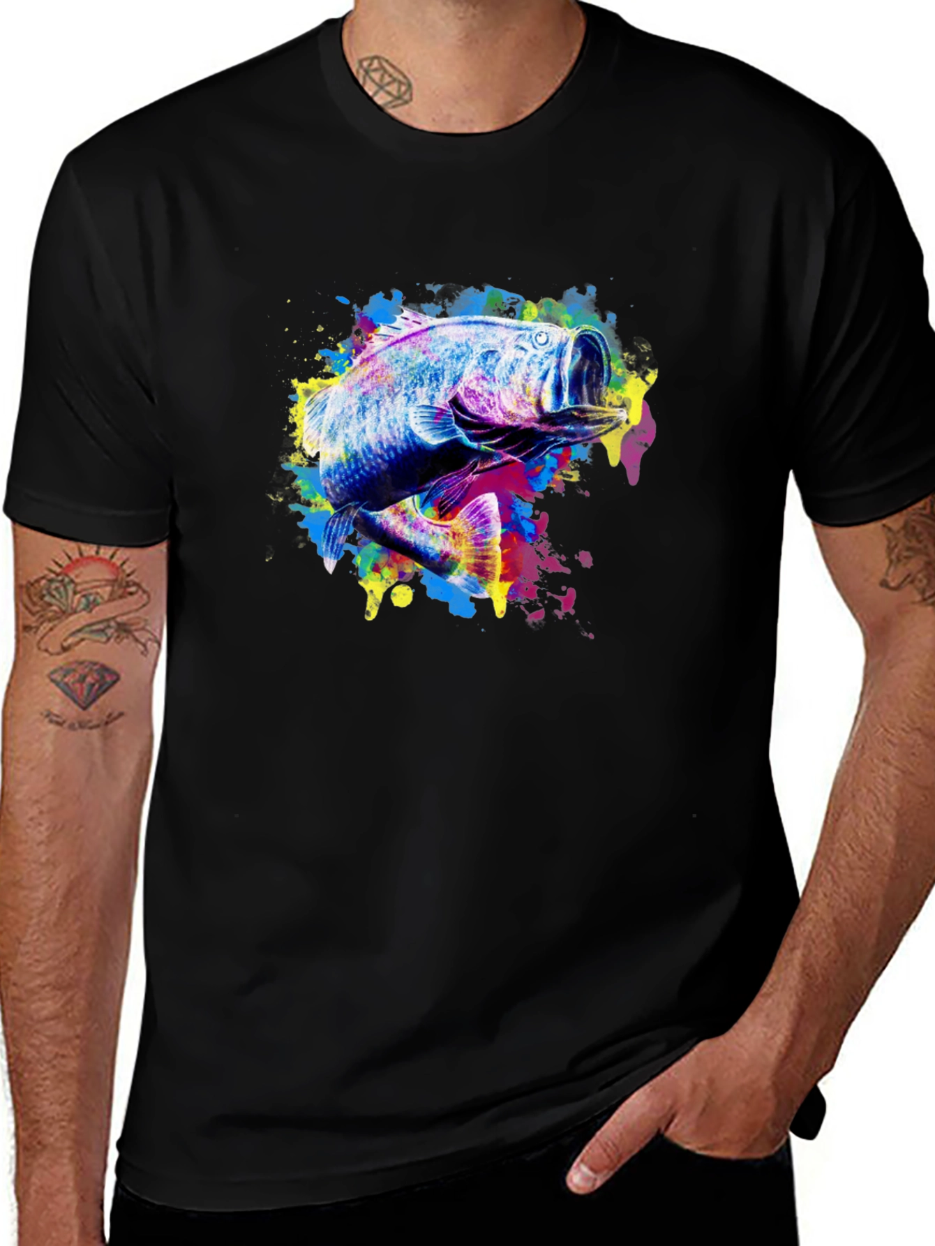 Variant 25 of Bass Fish T-Shirt - Colorful Graphic Tee