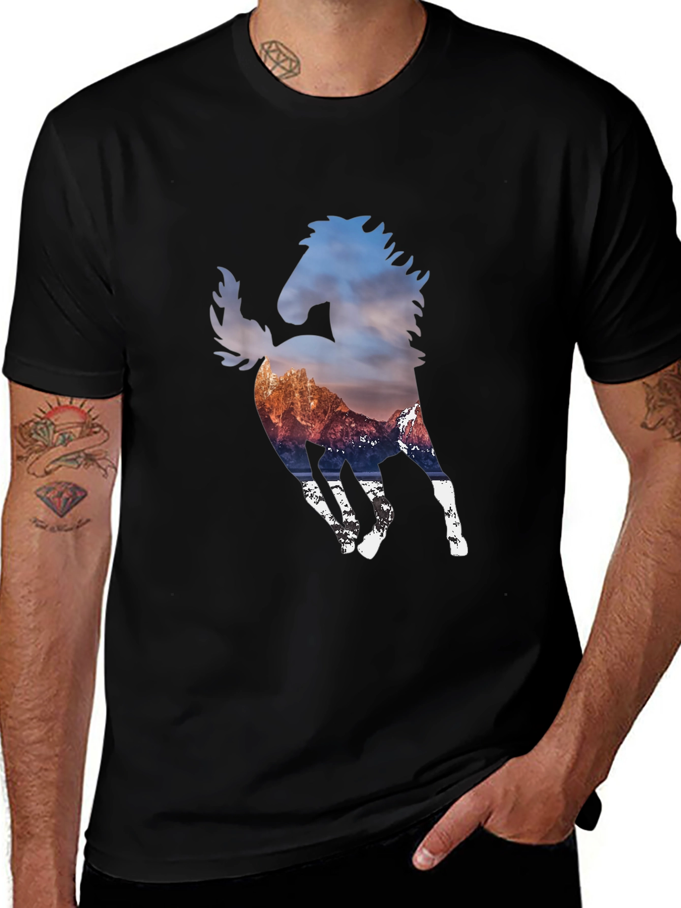 Variant 17 of Mountain Horse Graphic Black T-Shirt