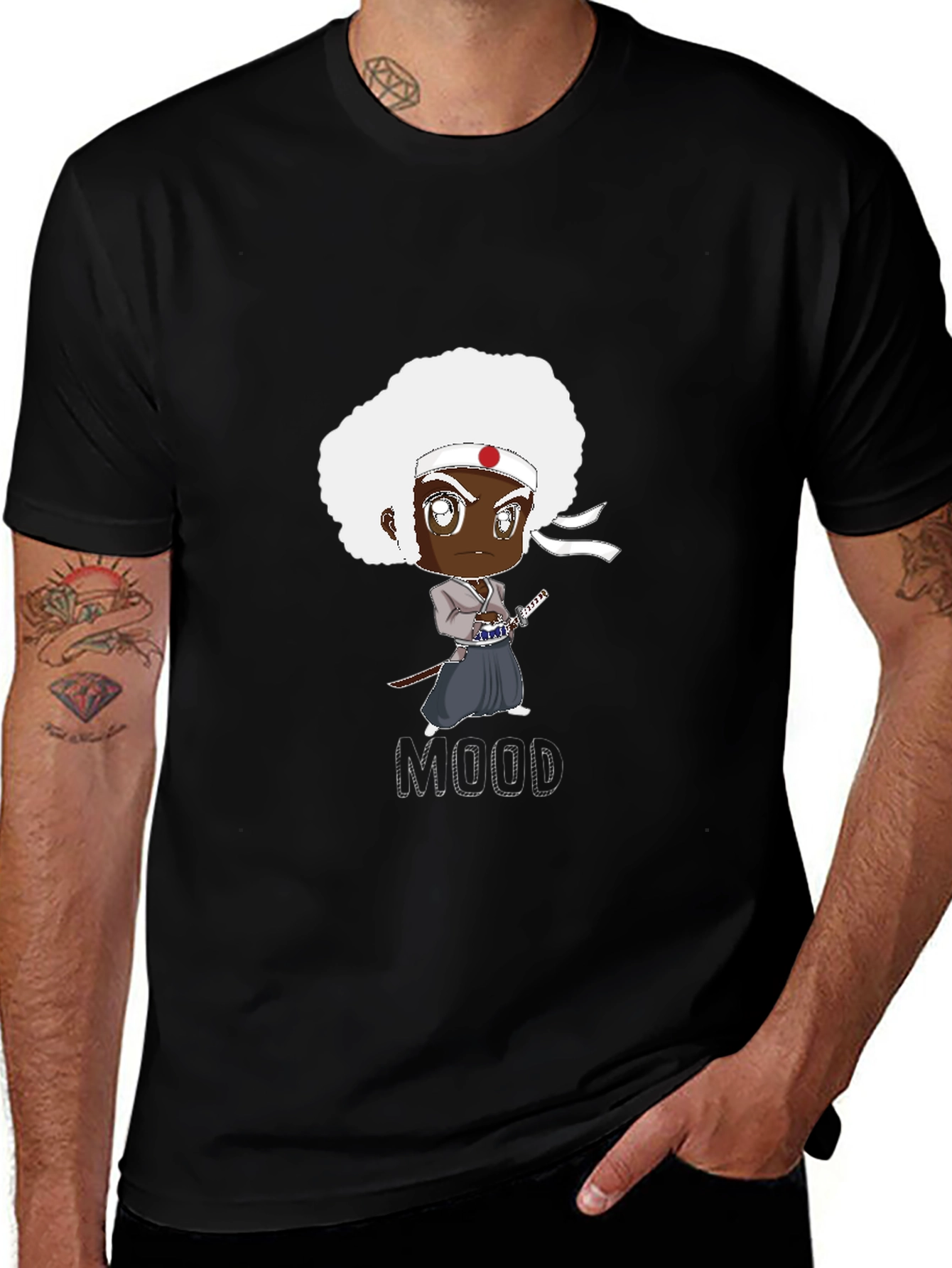 Variant 30 of Afro Samurai Mood Black T-Shirt