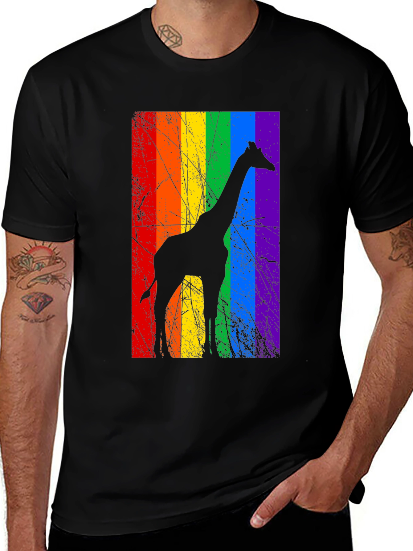 Variant 16 of Rainbow Giraffe Graphic Tee