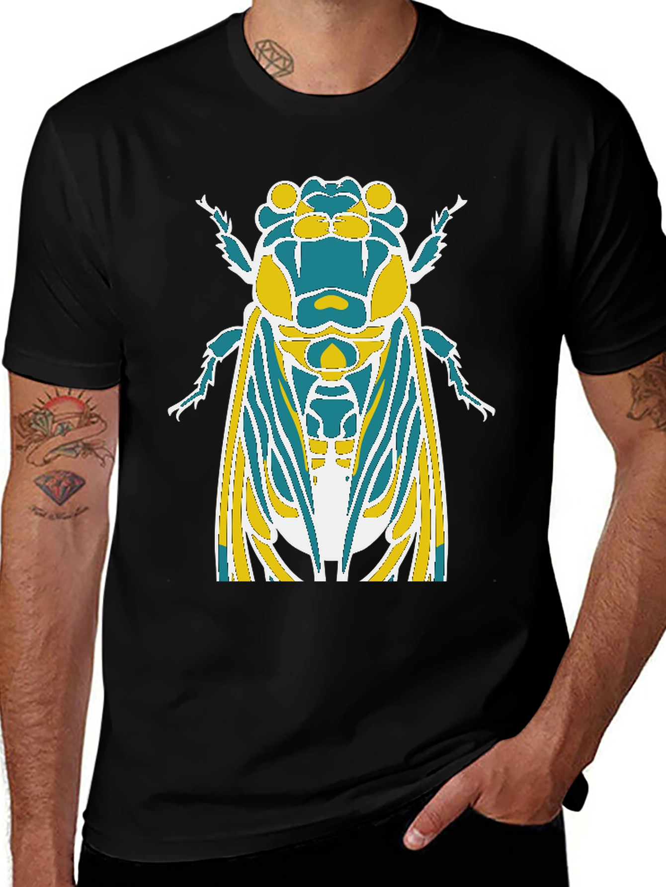 Variant 16 of Cicada Graphic Tee - Bold Insect Design