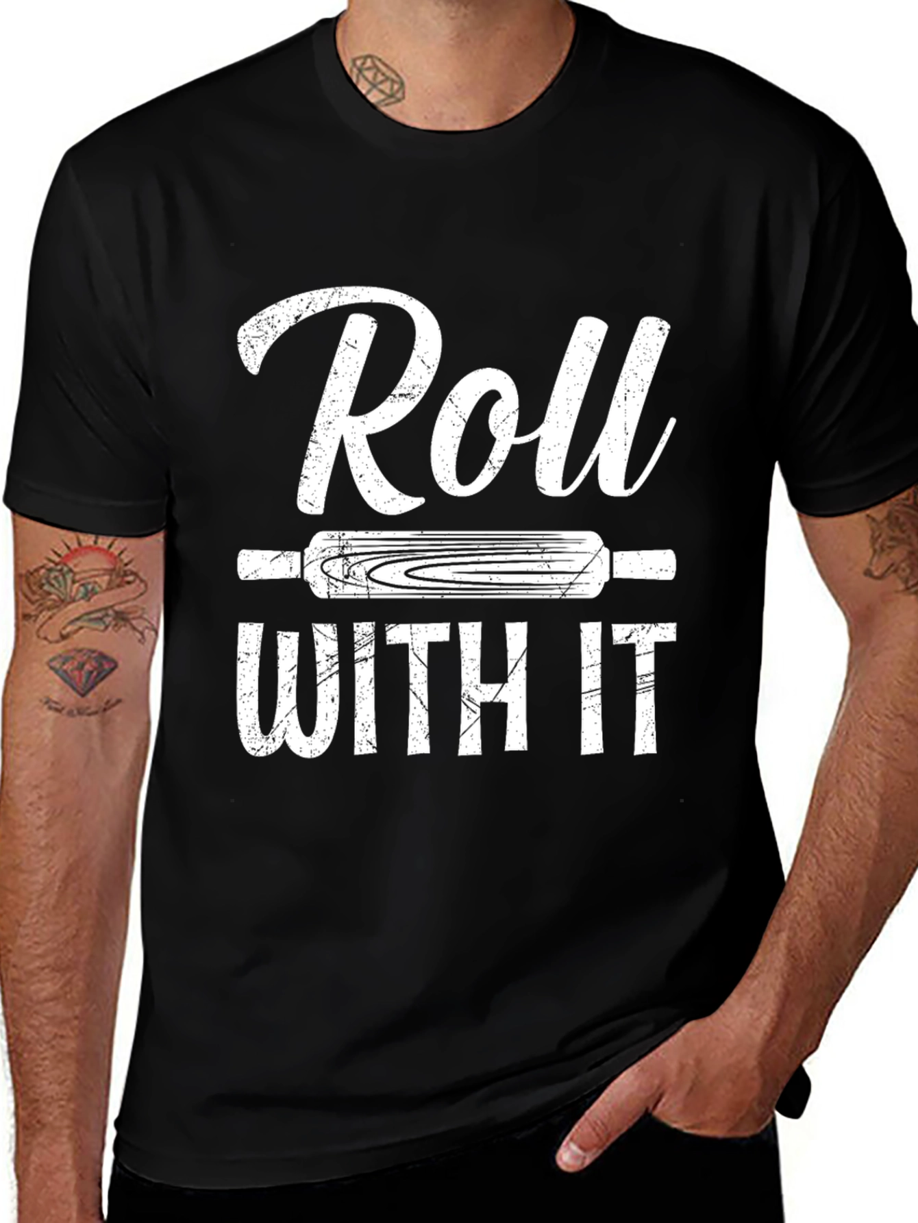 Variant 30 of Roll With It Graphic Tee - Baker's Humor T-Shirt