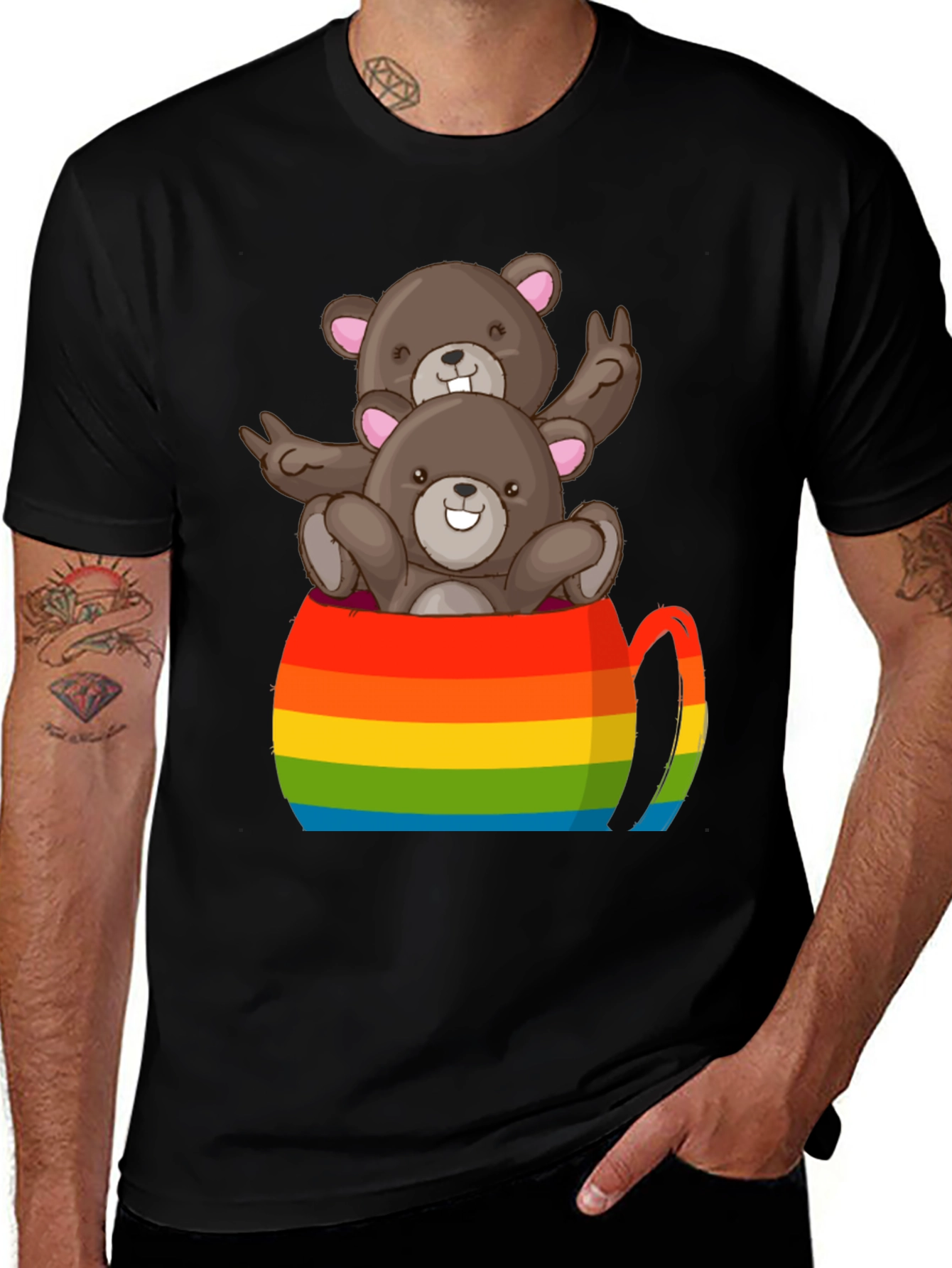 Variant 29 of Rainbow Mug Bears Graphic T-Shirt