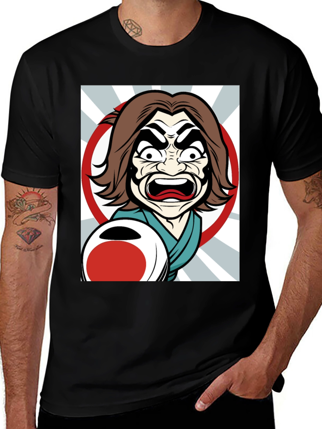 Variant 17 of Samurai Warrior Cartoon Graphic T-Shirt