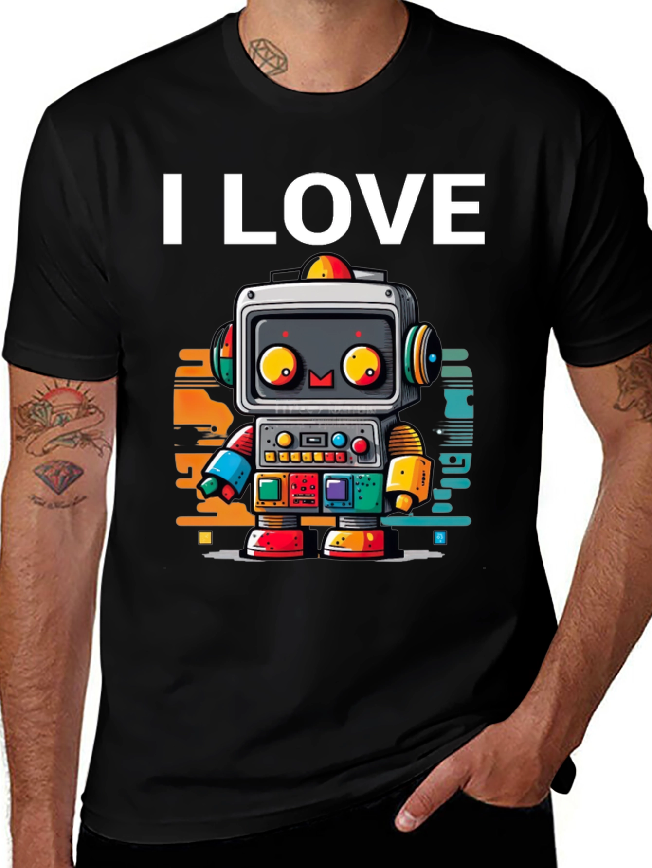 Variant 22 of I Love Robots Graphic Tee