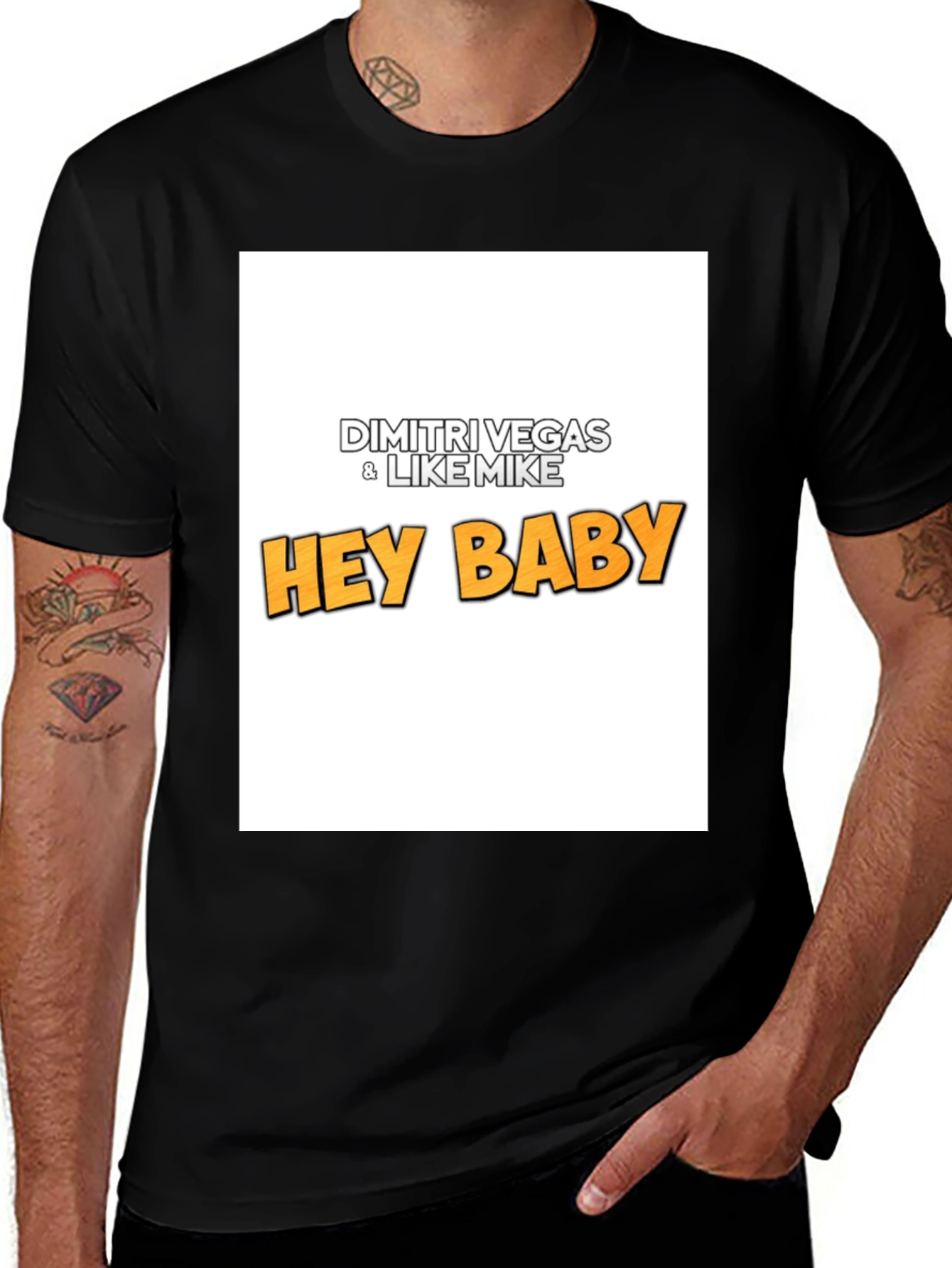 Dimitri Vegas & Like Mike "Hey Baby" Black T-Shirt