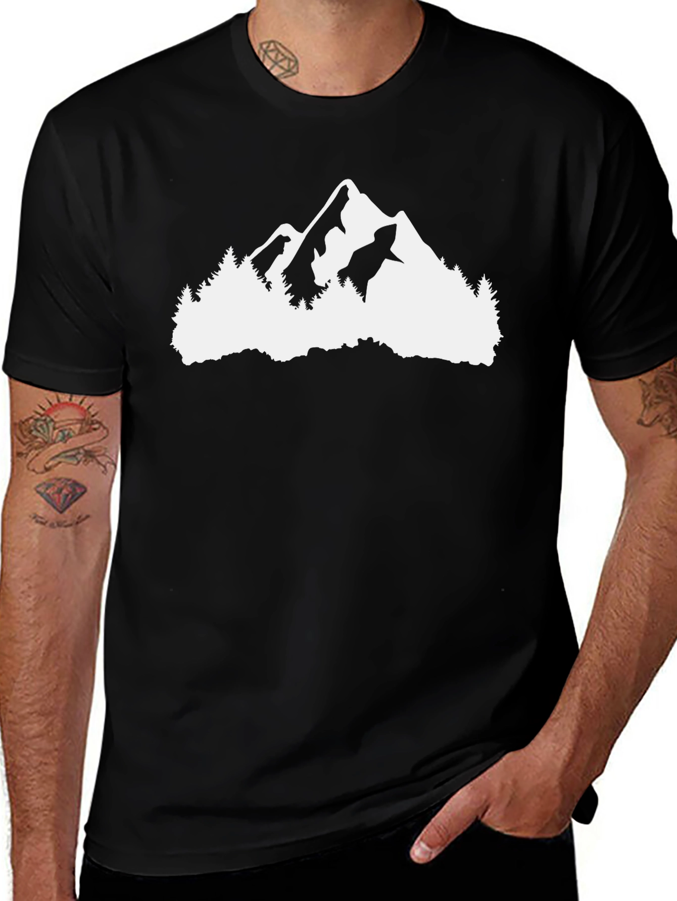 Variant 26 of Mountain Graphic Black T-Shirt - Adventure Ready