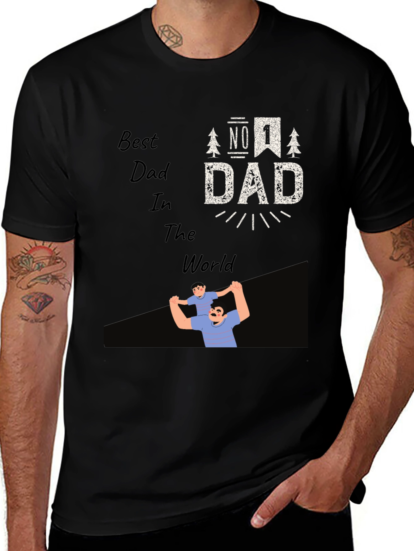 Variant 23 of Best Dad In The World Black T-Shirt