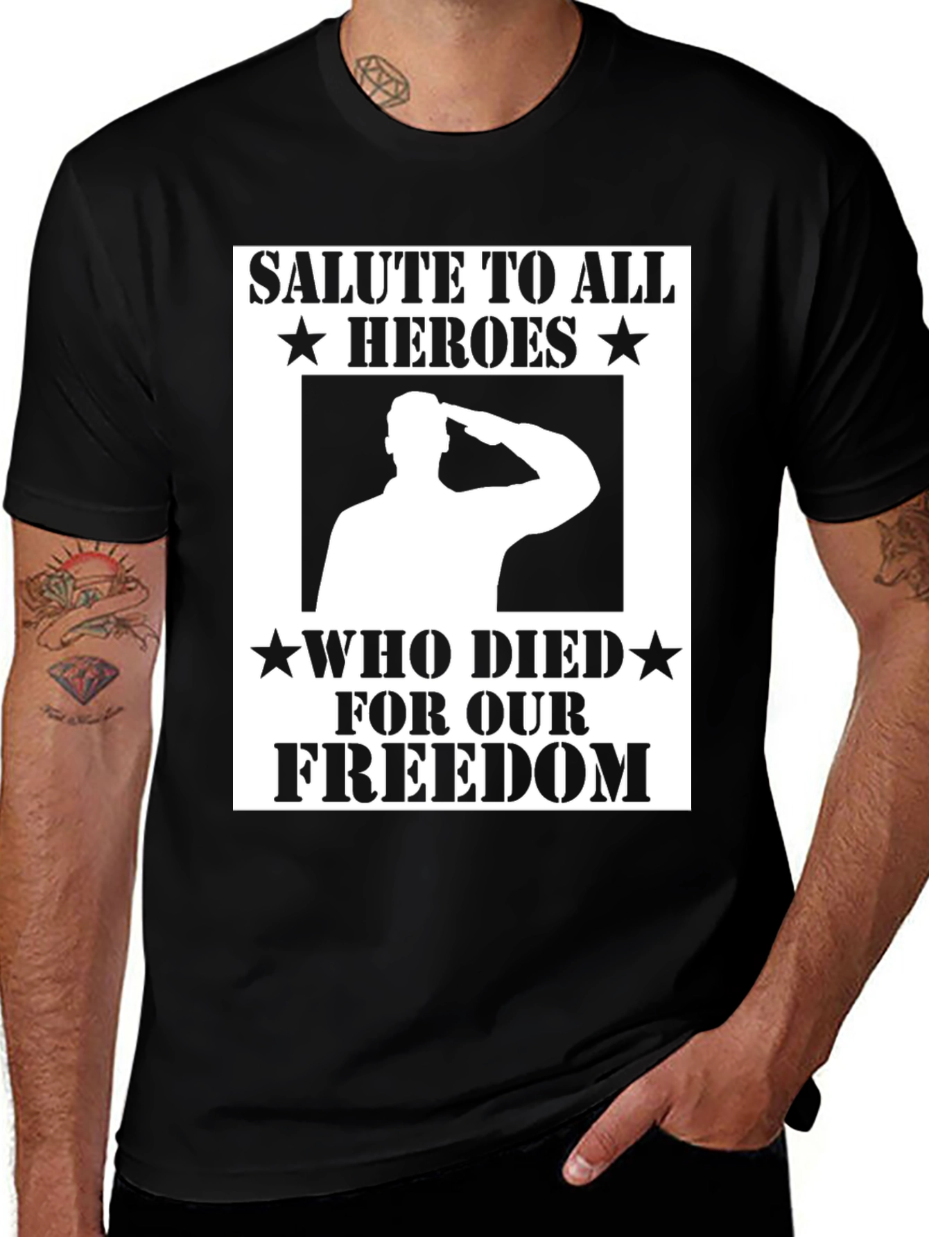 Variant 8 of Salute To All Heroes Graphic T-Shirt