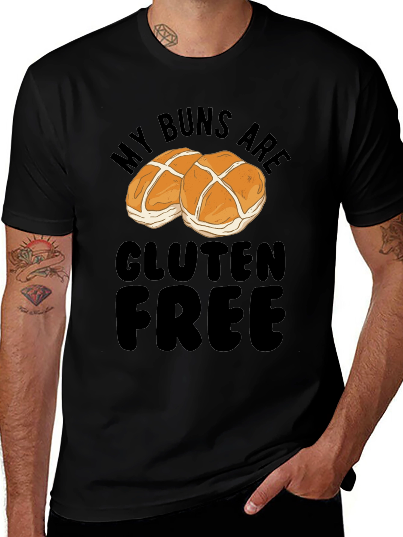 Variant 12 of Gluten Free Buns Graphic Tee - Funny Food T-Shirt