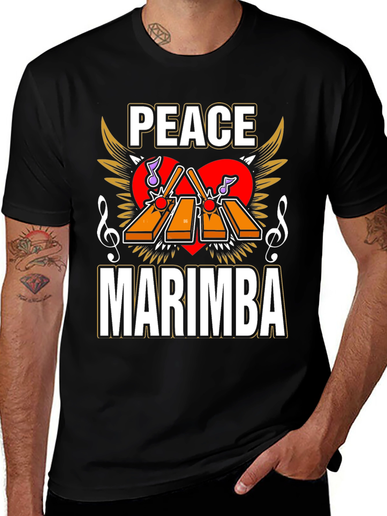 Peace Marimba T-Shirt - Musical Instrument Shirt
