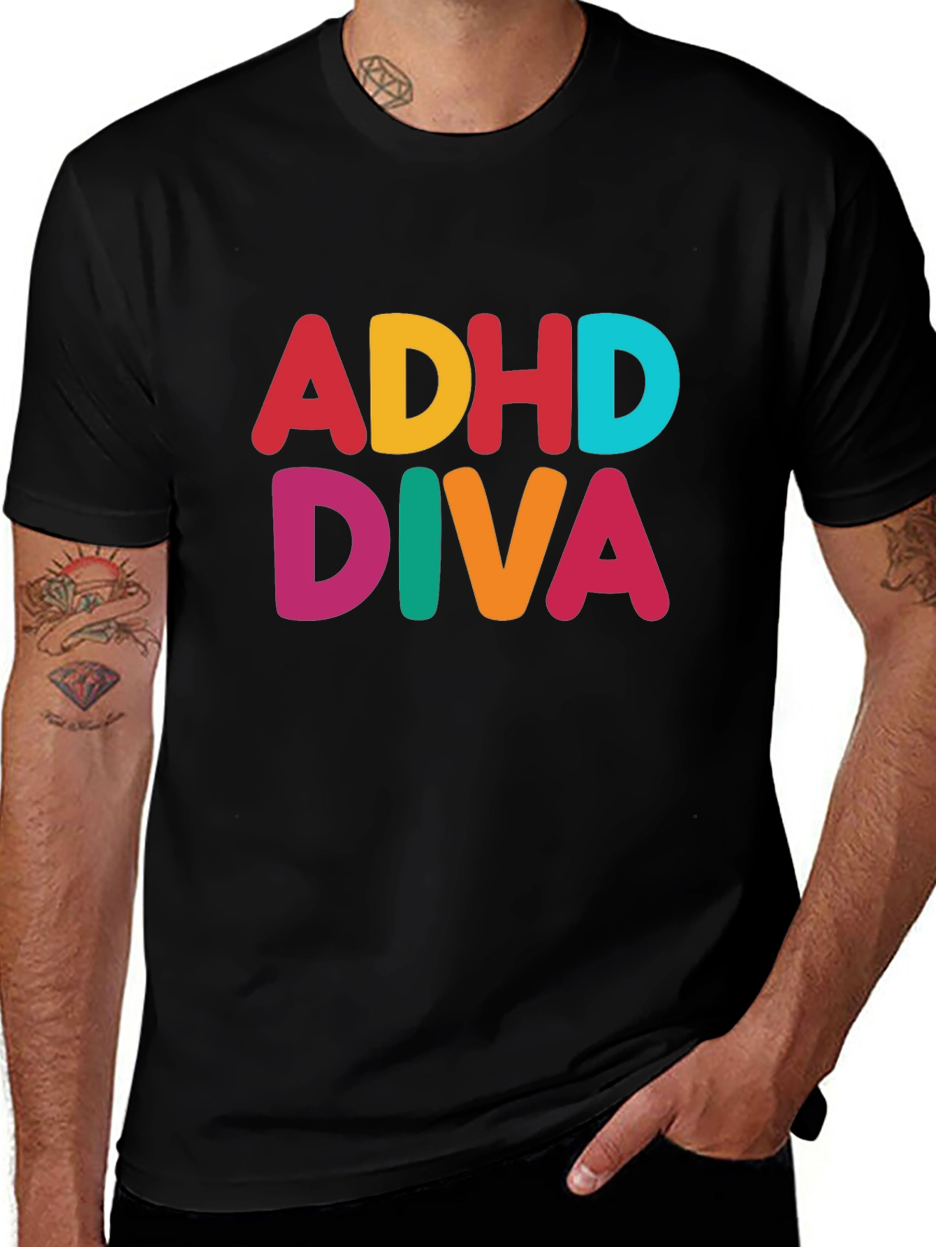 ADHD Diva Colorful Graphic T-Shirt