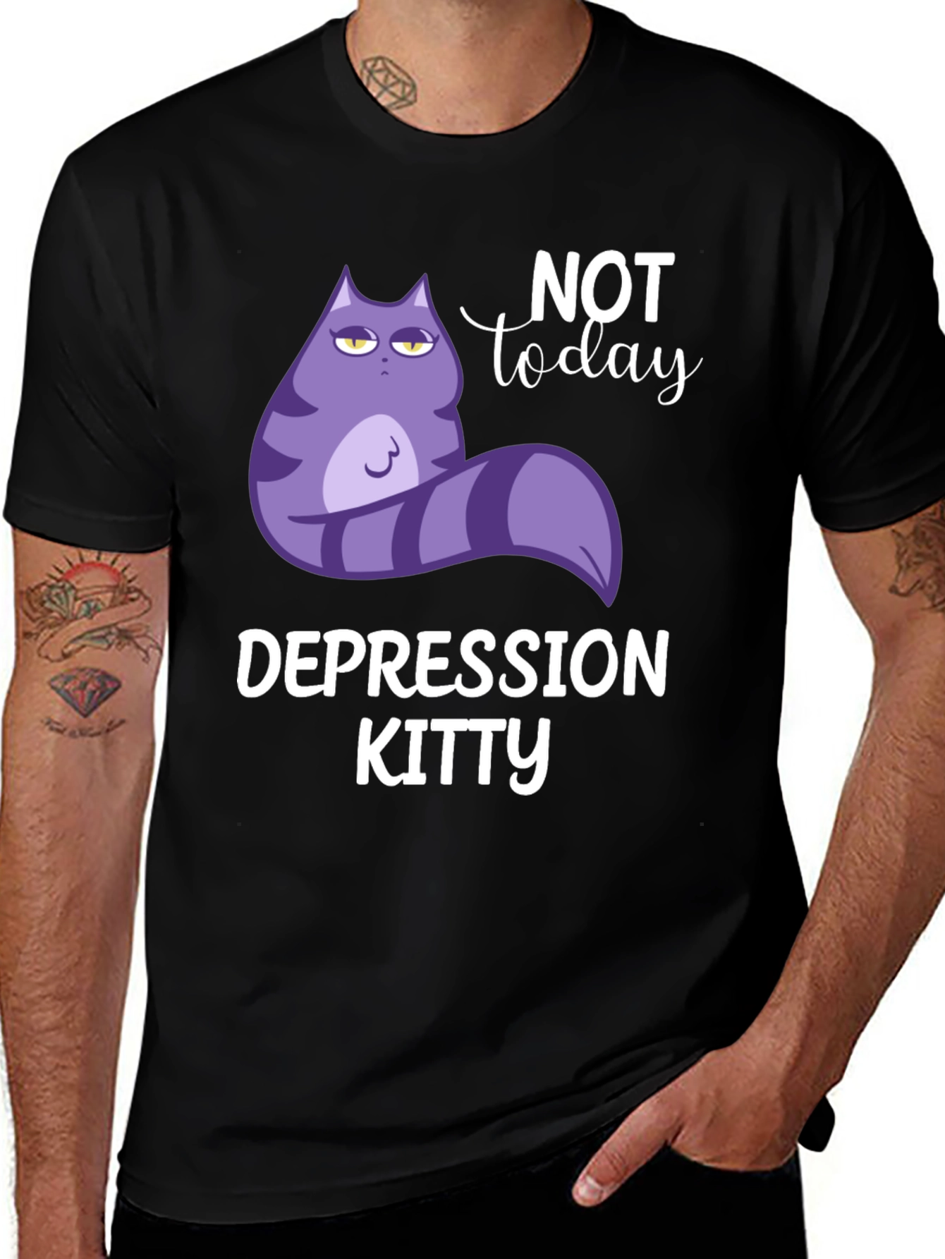 Depression Kitty T-Shirt - Not Today