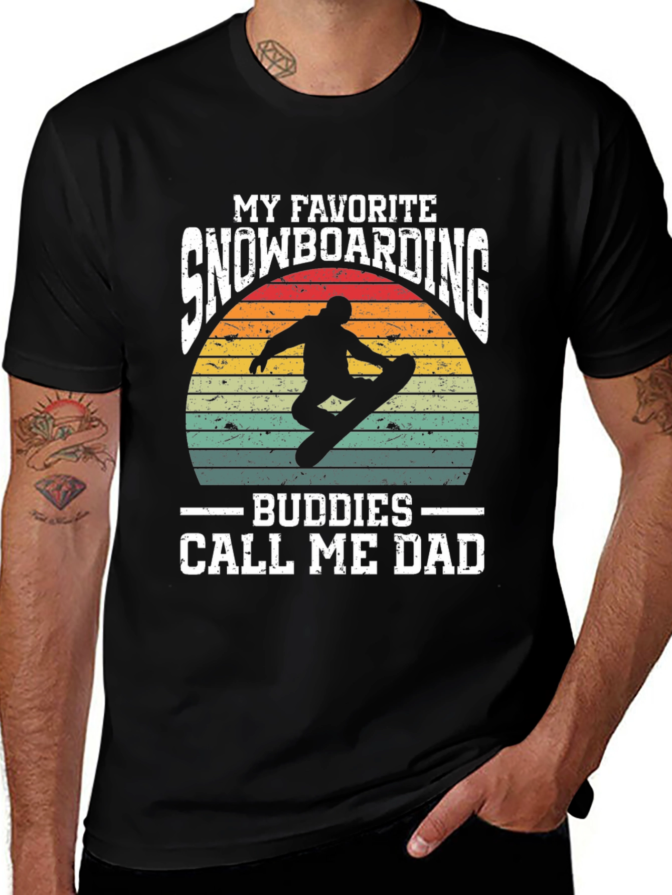 Variant 4 of Snowboarding Dad T-Shirt - My Favorite Buddies
