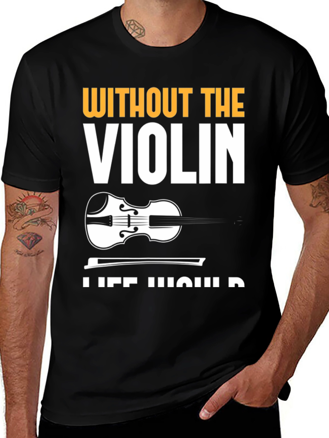 Variant 3 of Violin Lover's T-Shirt - Without The Violin Life Would B Flat