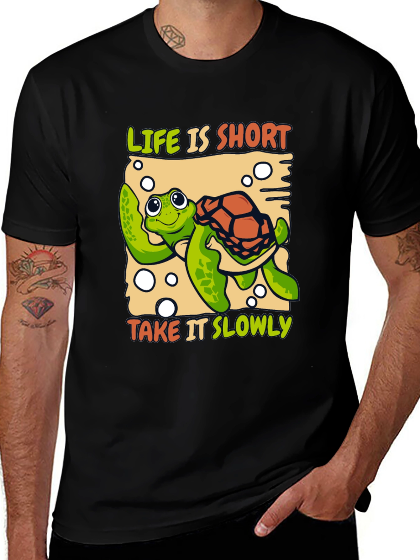 Variant 13 of Life Is Short Take It Slowly Turtle T-Shirt