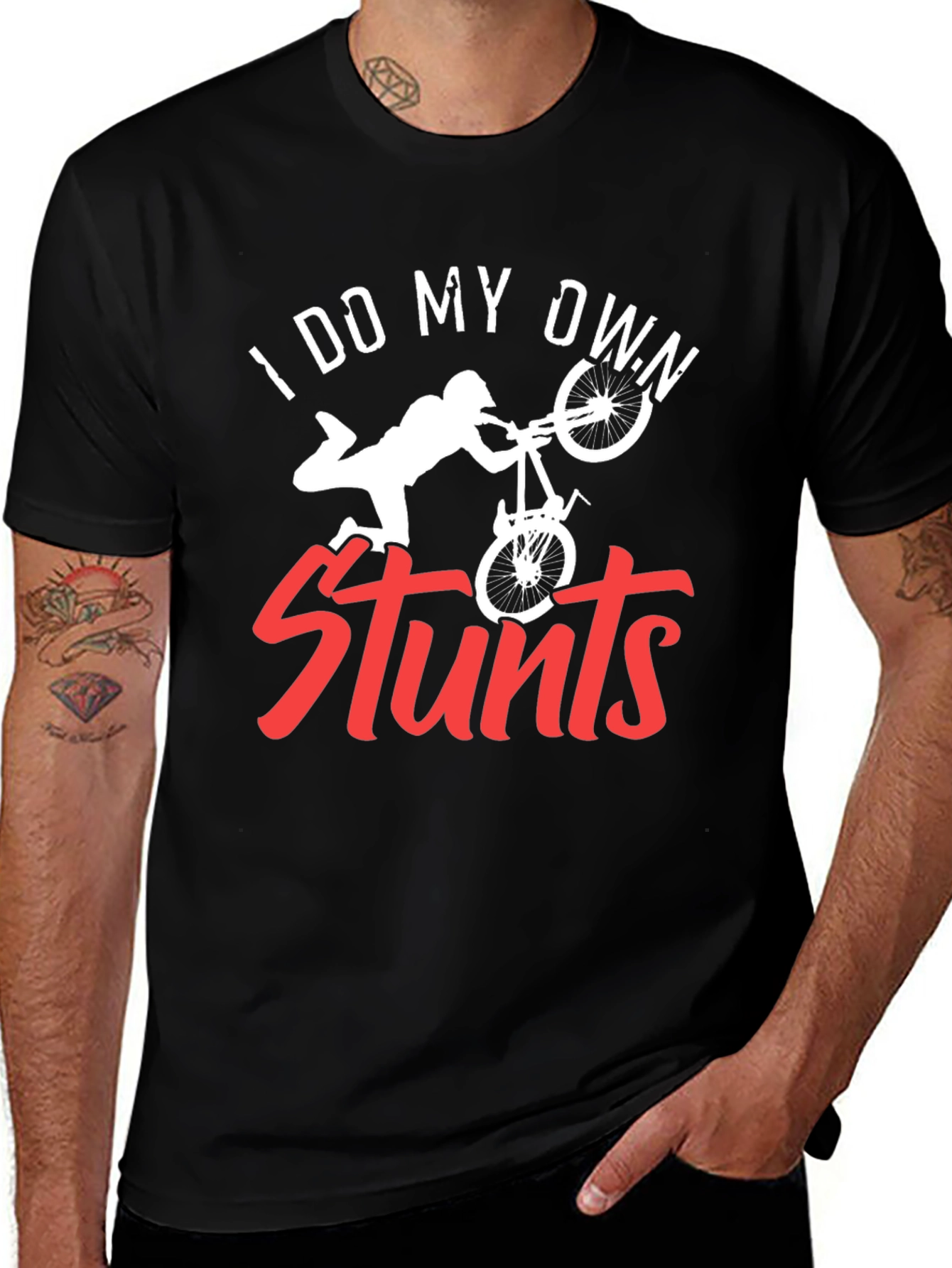 Variant 15 of I Do My Own Stunts Graphic Tee - Black