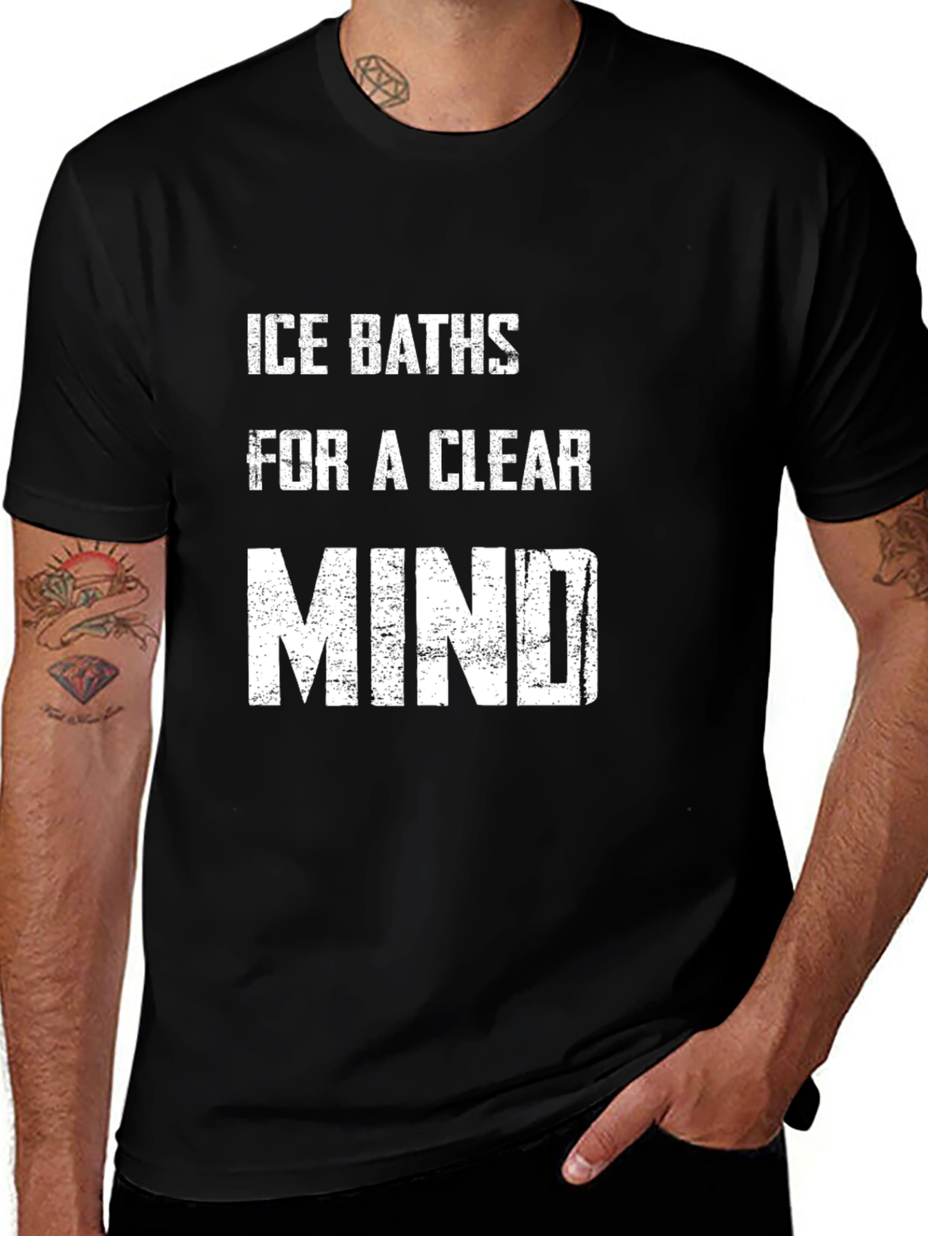 Variant 11 of Ice Baths Clear Mind T-Shirt - Black Cotton Tee