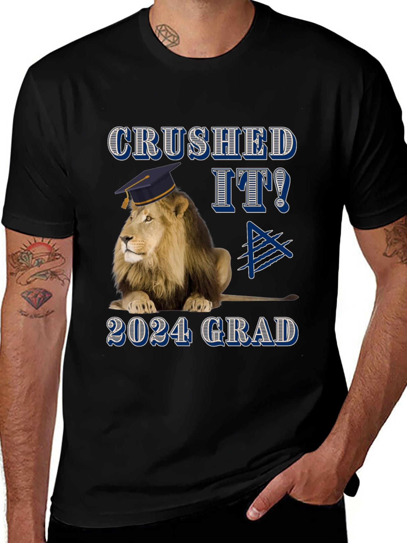 Variant 9 of Crushed It! 2024 Grad Lion Graphic Tee