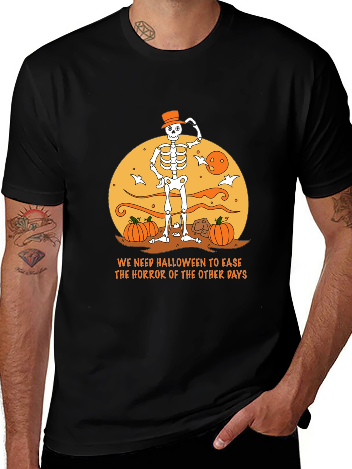 Halloween Skeleton Graphic T-Shirt