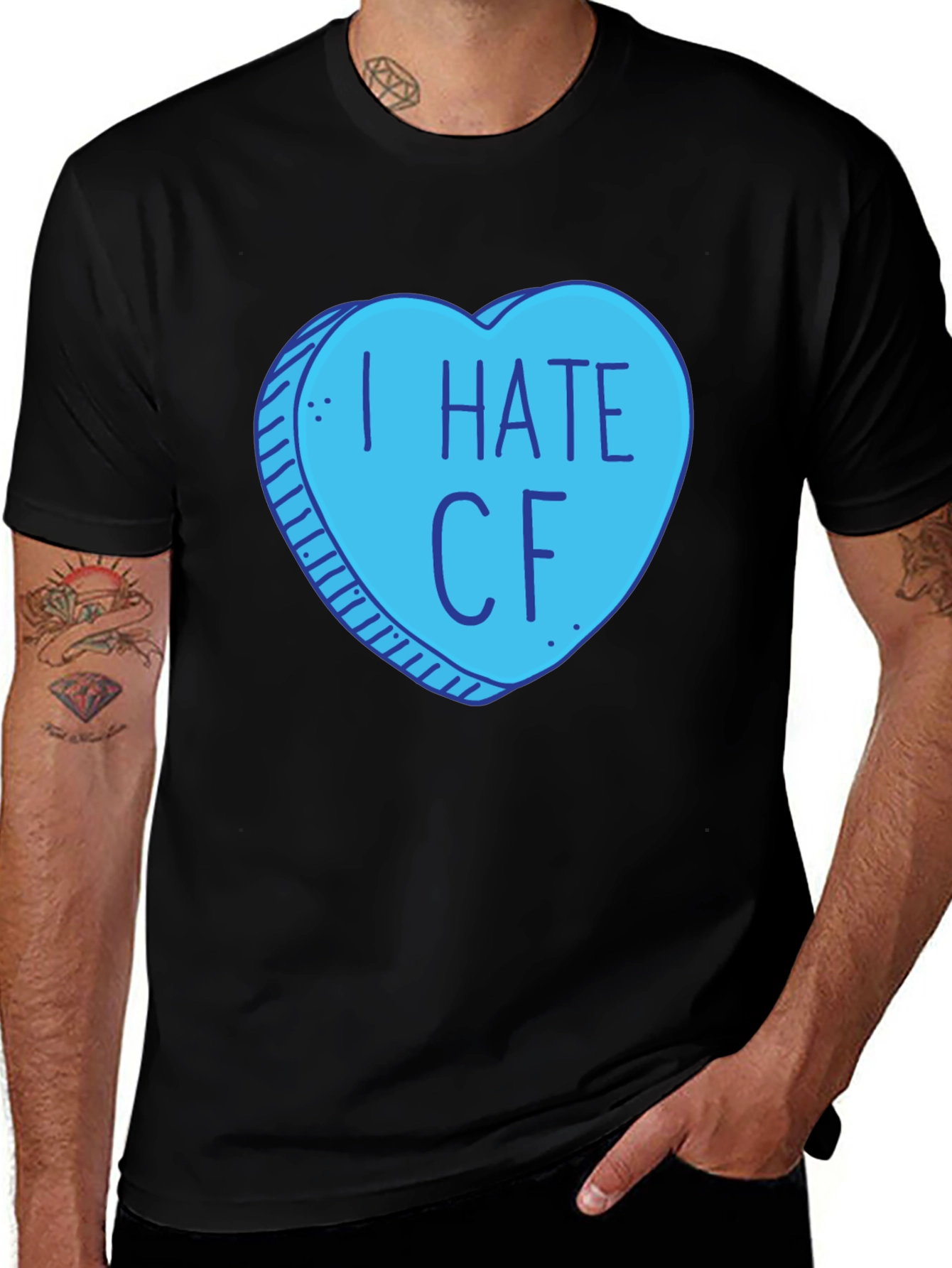 I Hate CF Heart Candy T-Shirt - Funny Anti Cystic Fibrosis Tee