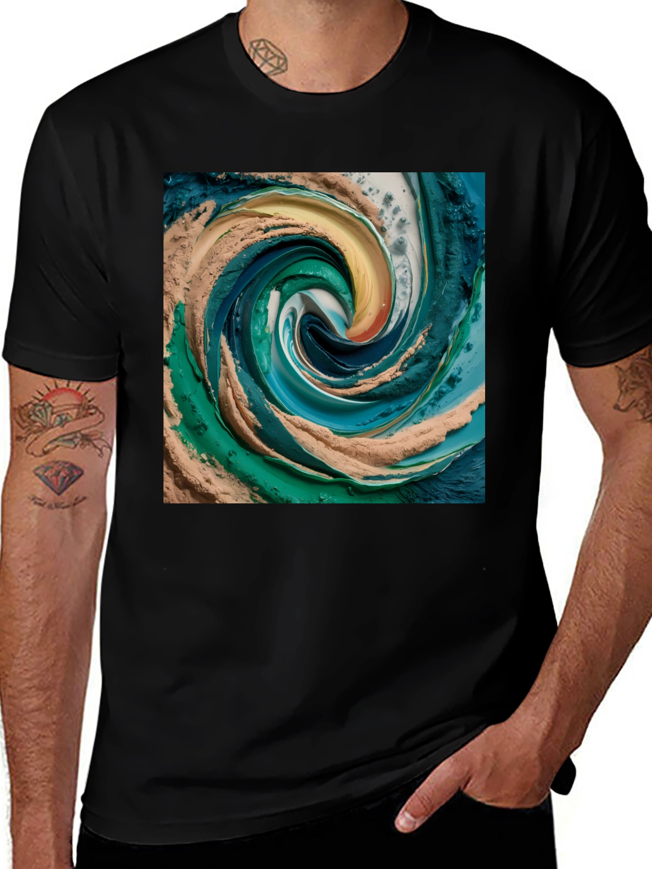 Variant 14 of Abstract Swirl Tee - Unique Art Graphic Print