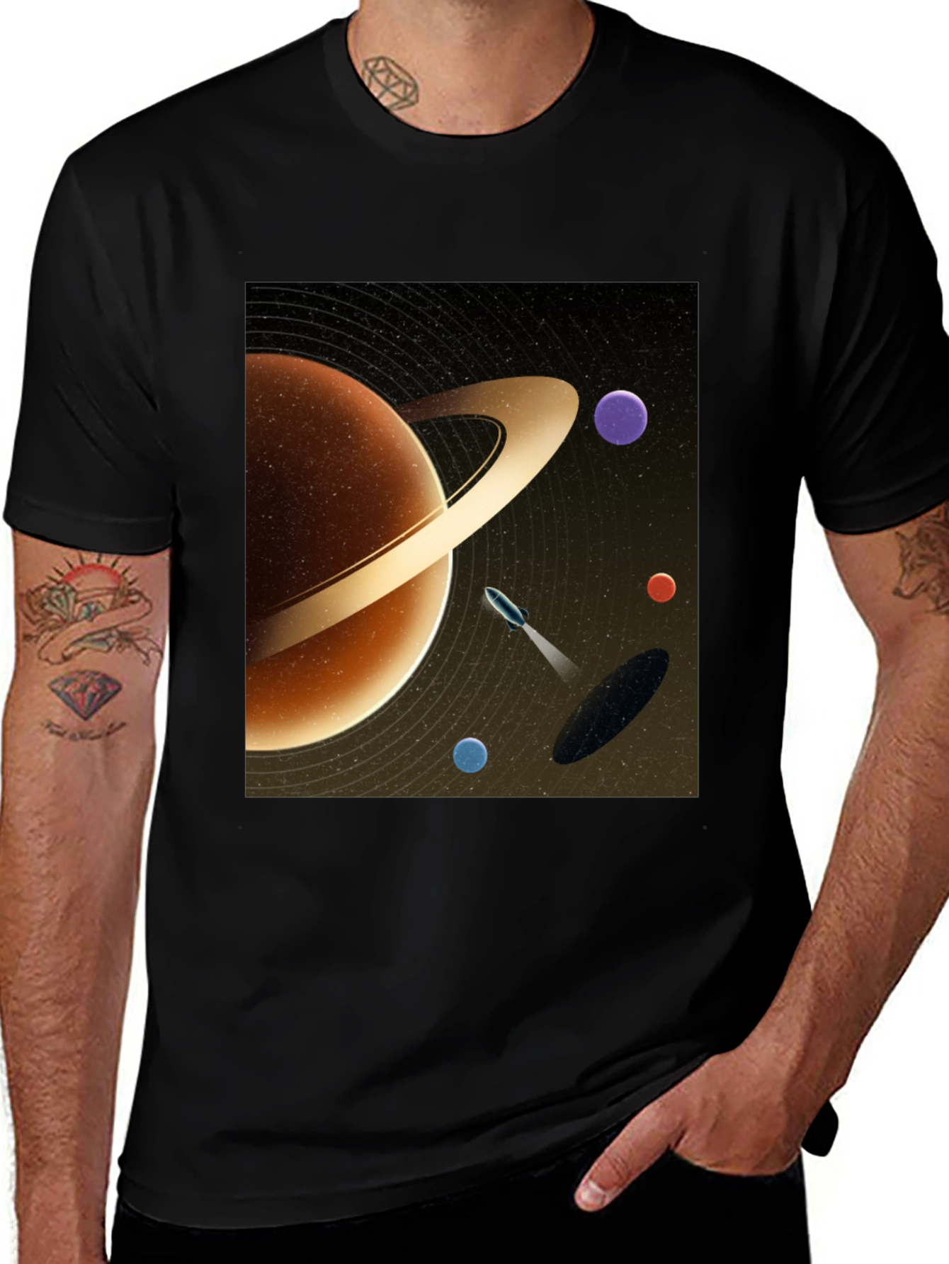 Variant 15 of Cosmic Saturn Graphic Tee - Space Adventure