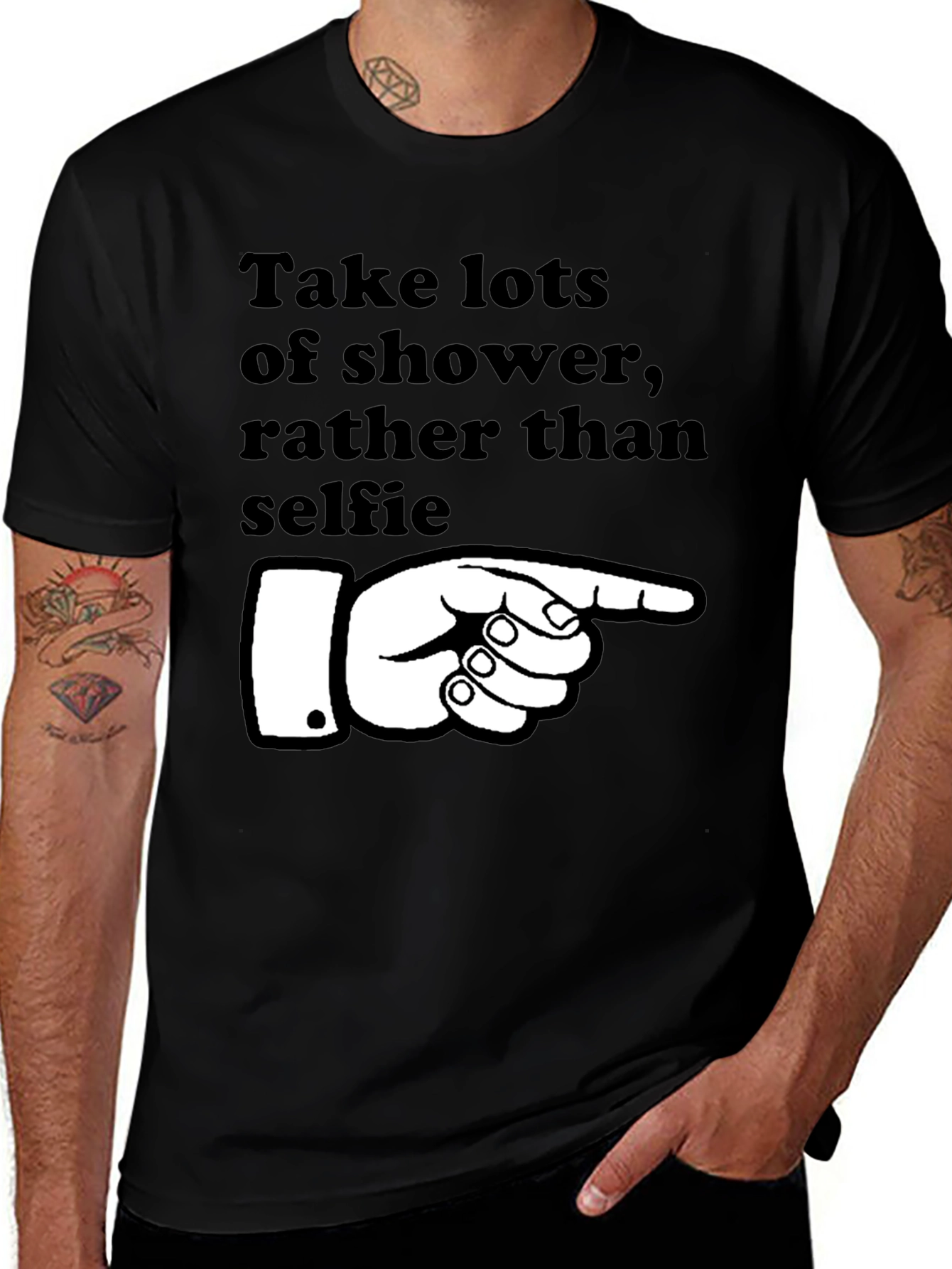 Variant 4 of Shower First Funny Graphic T-Shirt