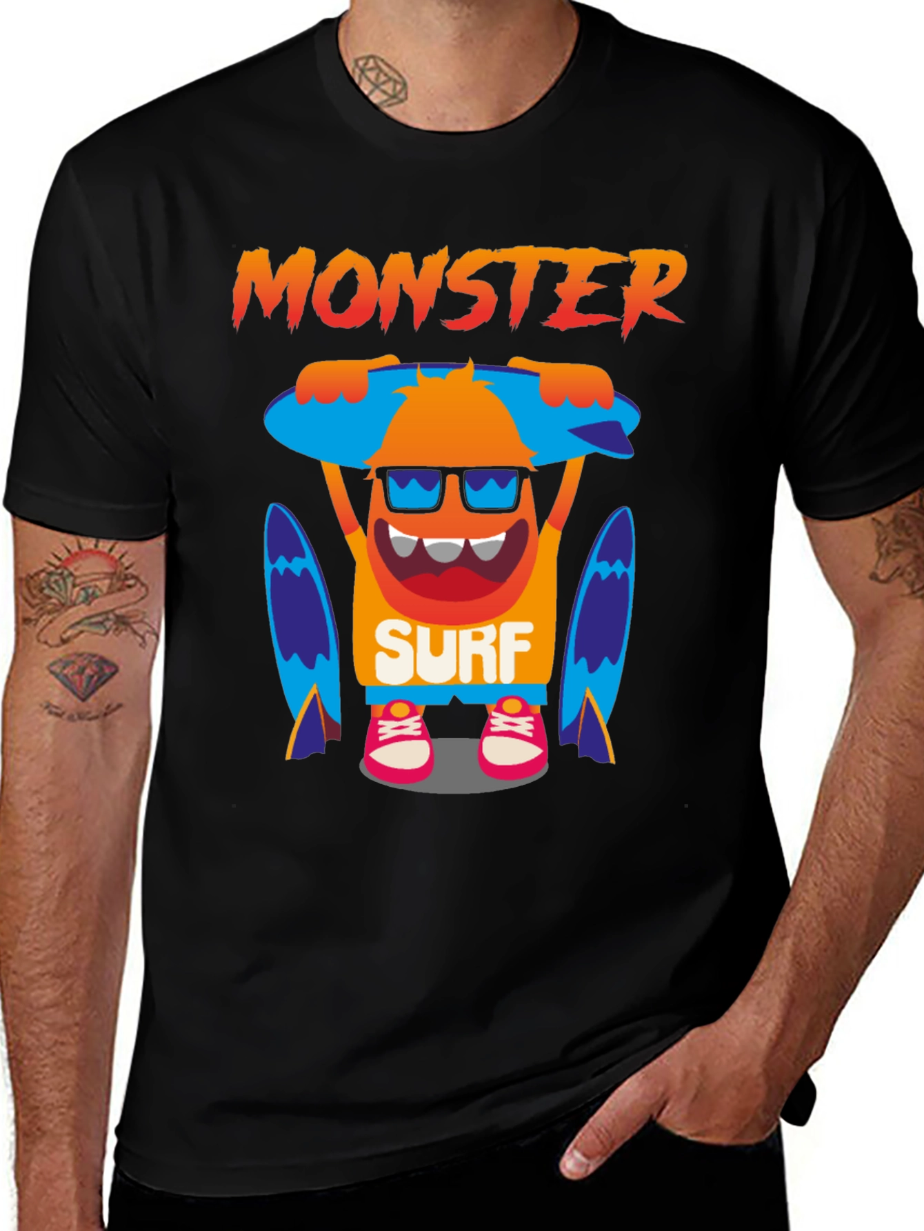 Variant 10 of Monster Surf T-Shirt - Fun Graphic Tee