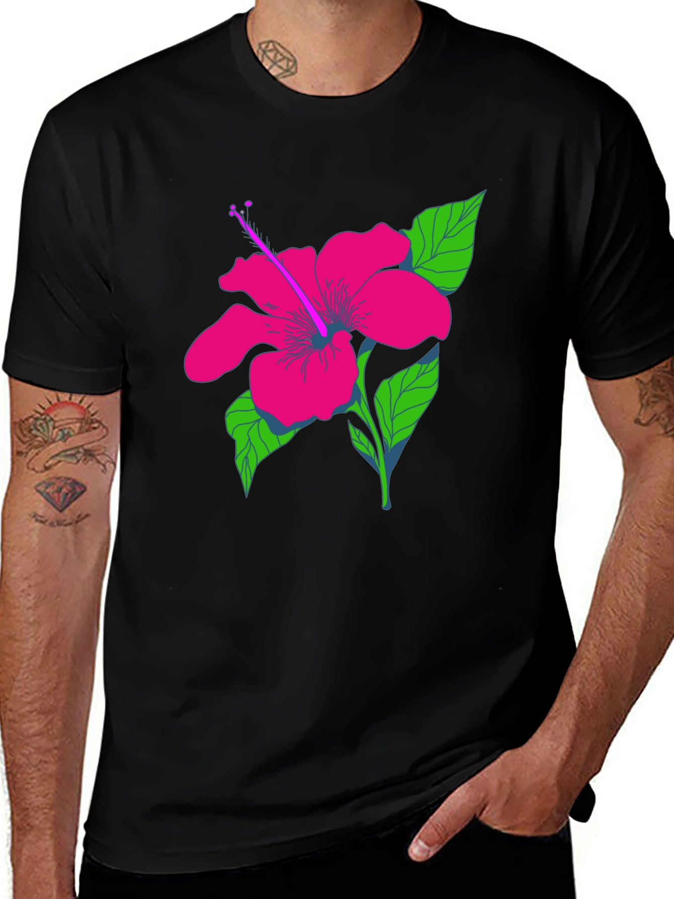 Variant 11 of Hibiscus Flower Graphic Tee
