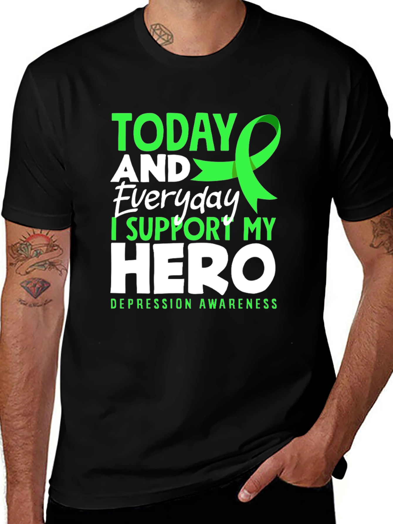 Depression Awareness T-Shirt - I Support My Hero