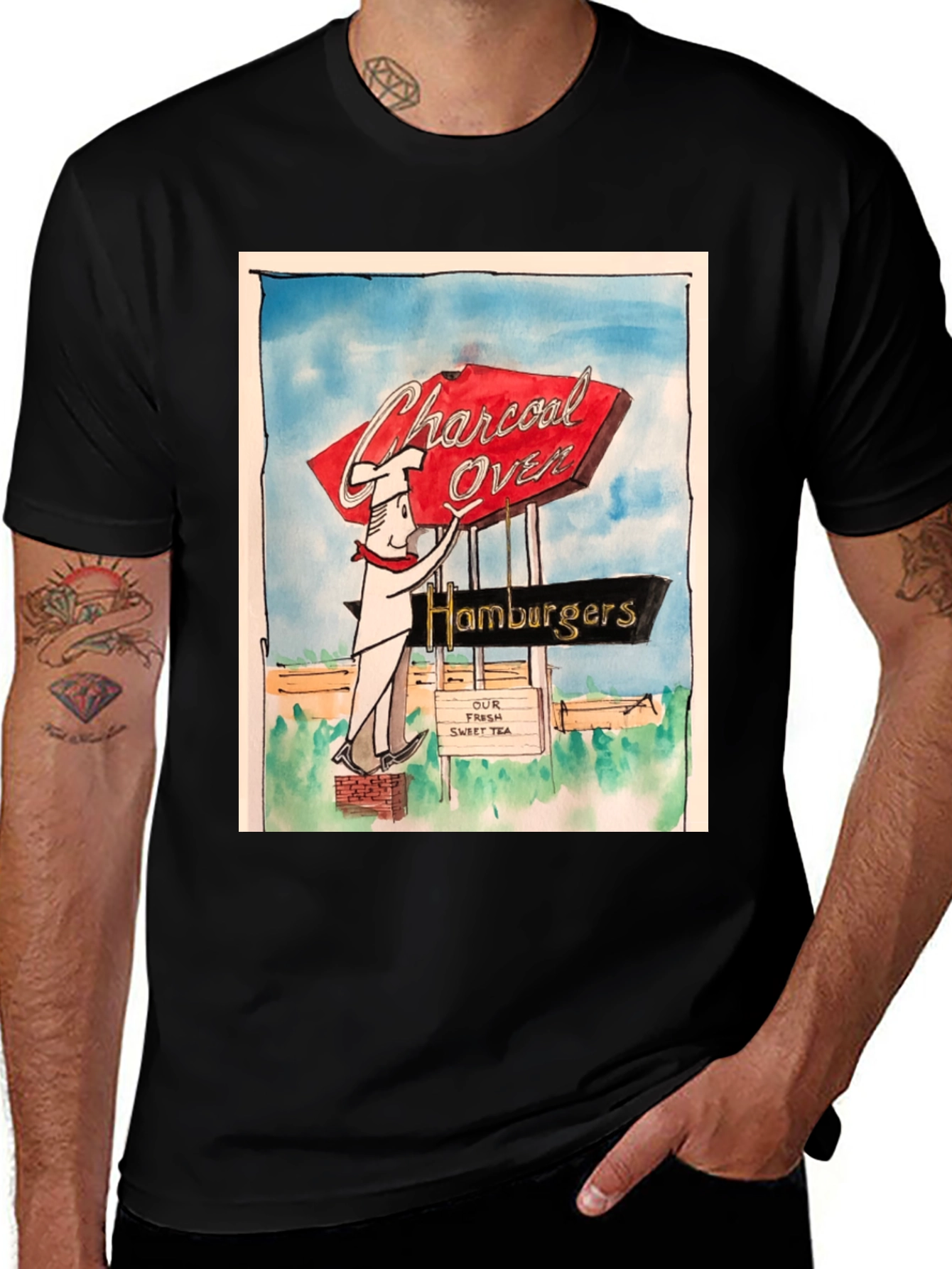 Variant 14 of Charcoal Oven Hamburgers T-Shirt