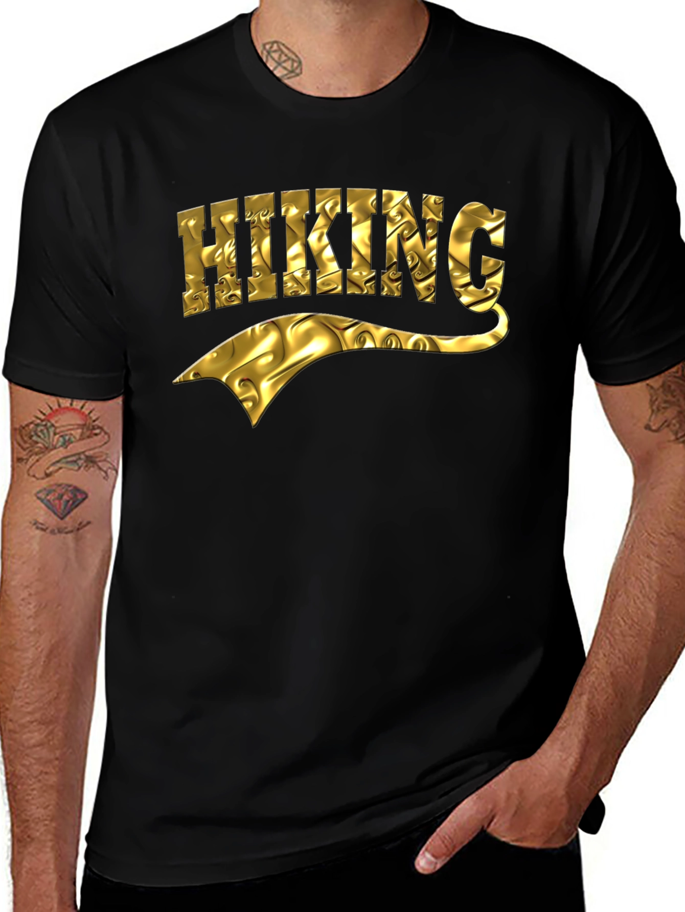 Variant 19 of Hiking Gold Textured Graphic Tee